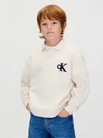 Calvin Klein Trui IB0IB02574PGB - BONDED PIQUE TOWEL MONO POLO CN - grijs