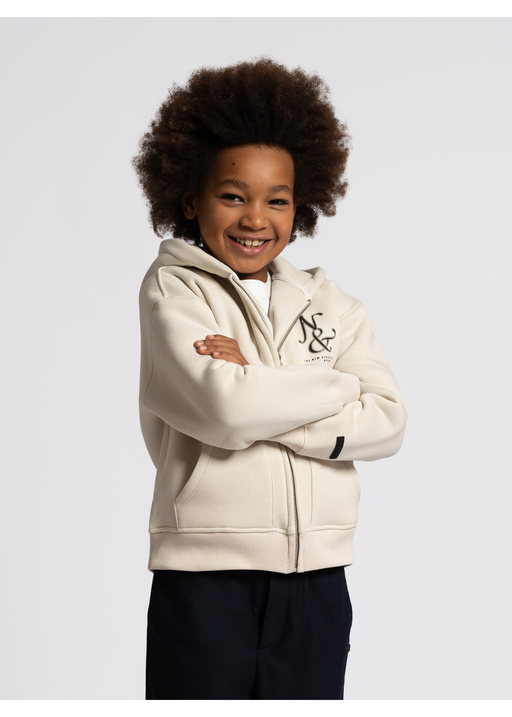 Nik & Nik Hoodie oversized Roman B 8-631 2505 - zand