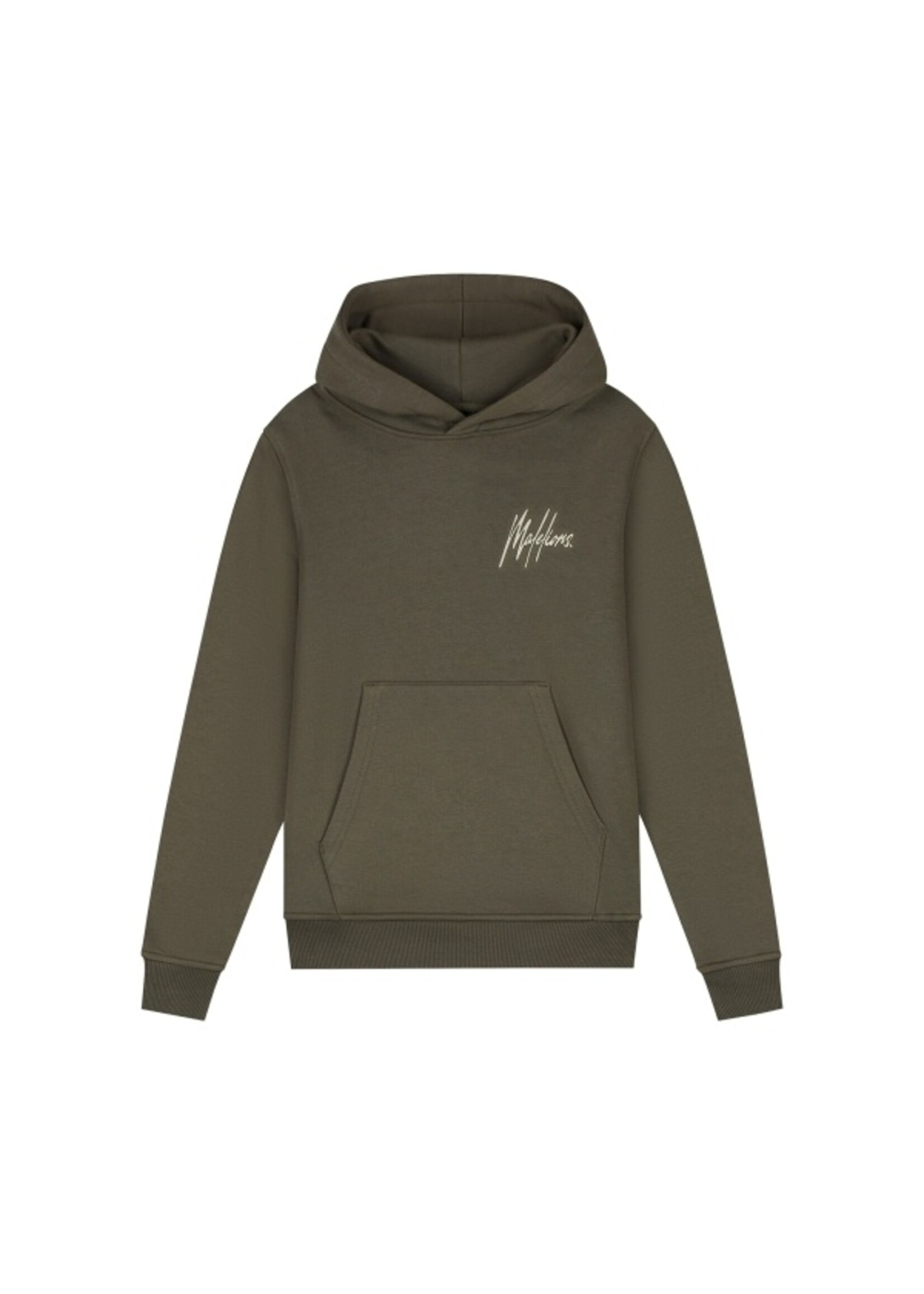 Malelions Hoodie  Striped Signature Hoodie (MJ1-AW25-03) - groen/beige