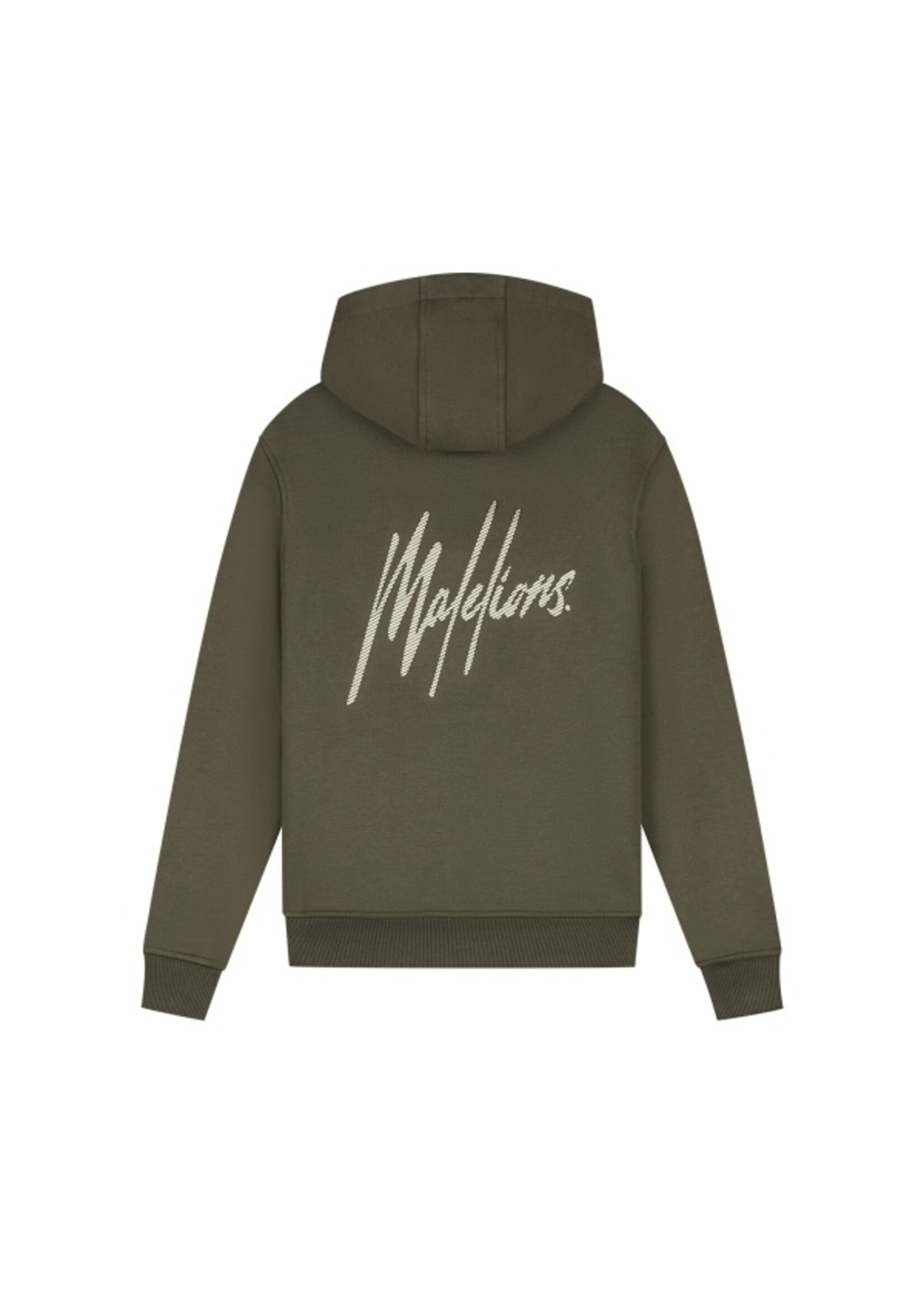 Malelions Hoodie  Striped Signature Hoodie (MJ1-AW25-03) - groen/beige