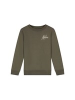 Malelions Sweater Striped Signature Sweater (MJ1-AW25-05 - groen/beige