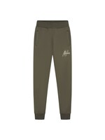 Malelions Joggingbroek r Striped Signature Sweatpants (MJ1-AW25-13) - groen/beige