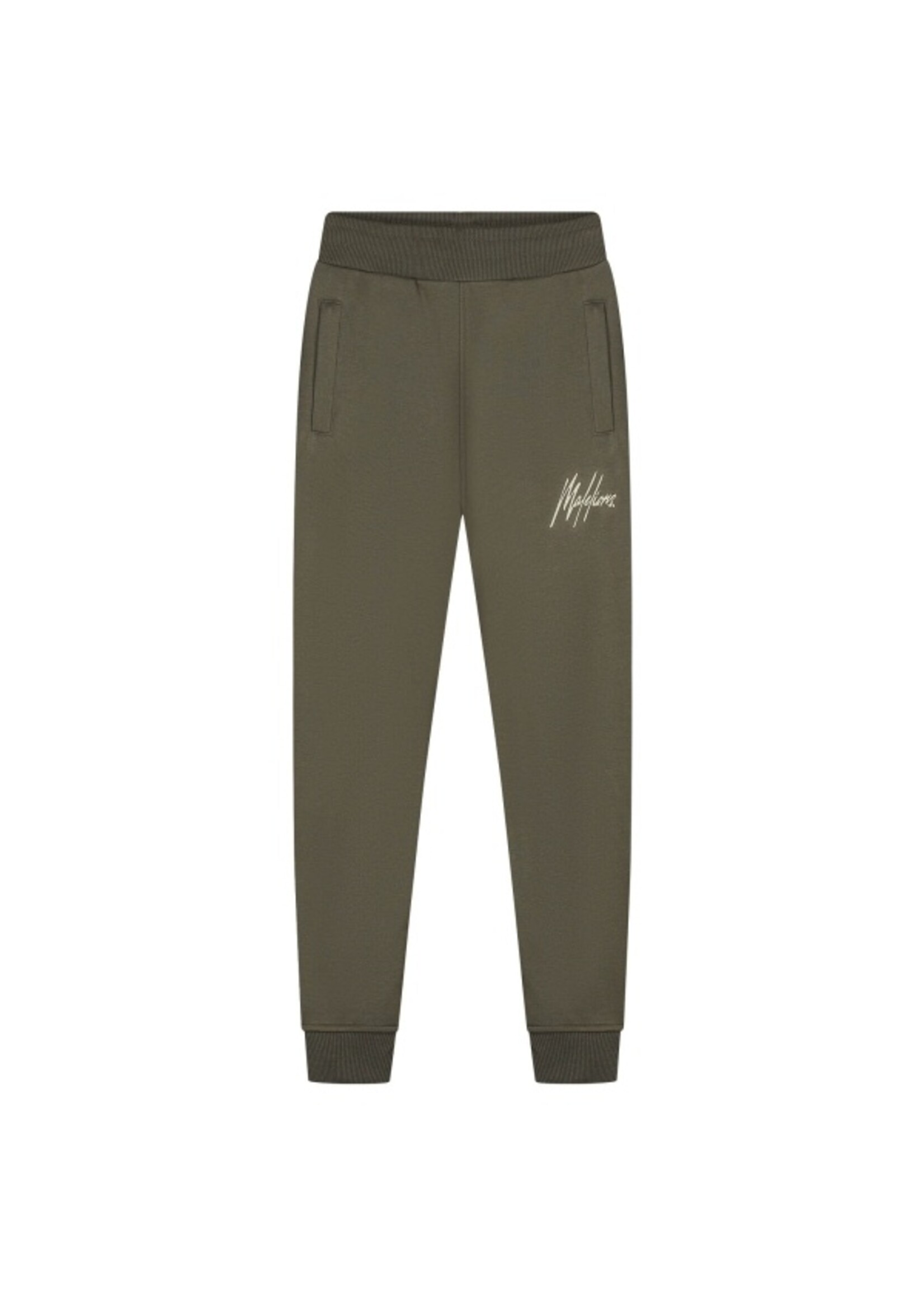 Malelions Joggingbroek r Striped Signature Sweatpants (MJ1-AW25-13) - groen/beige