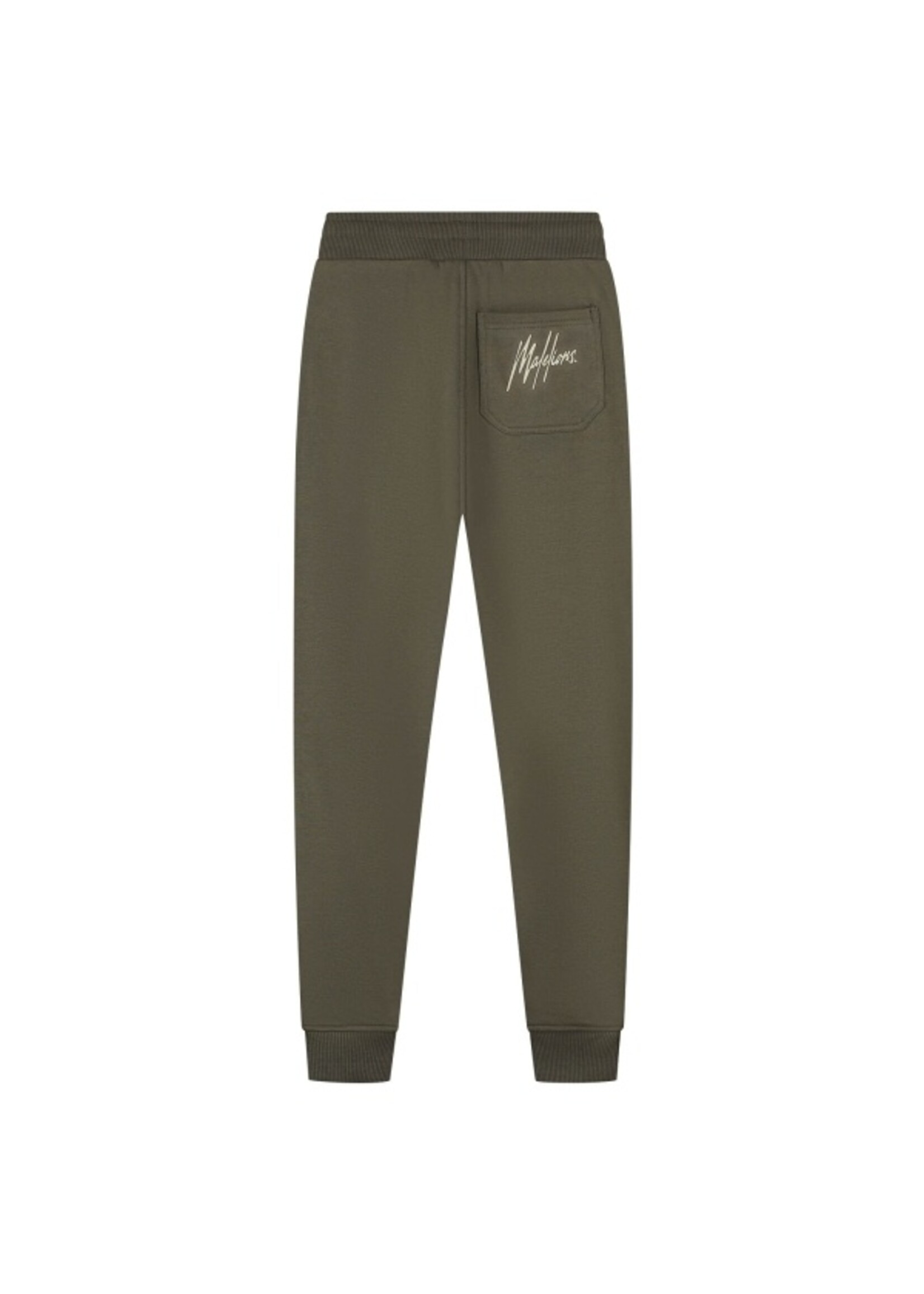 Malelions Joggingbroek r Striped Signature Sweatpants (MJ1-AW25-13) - groen/beige