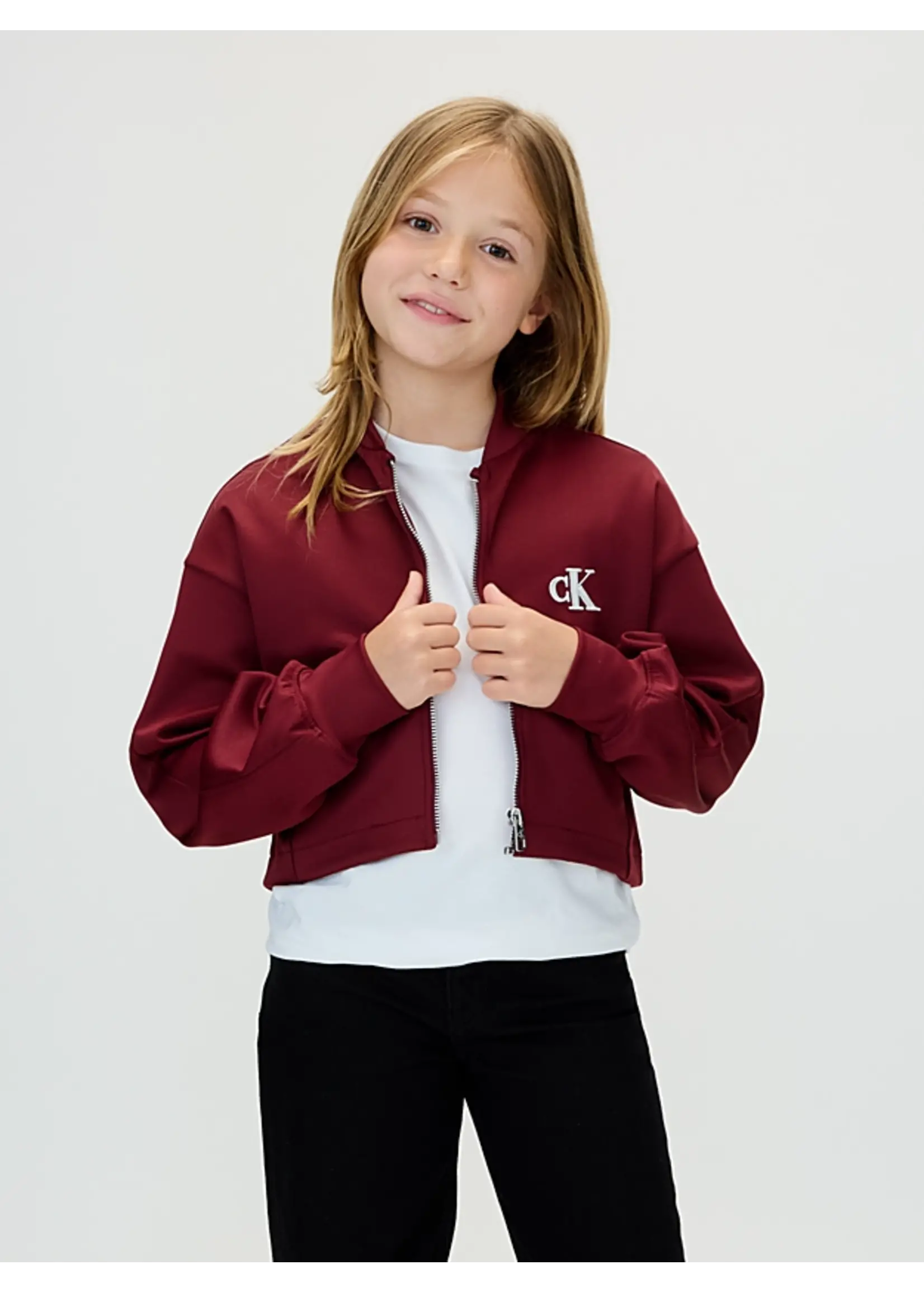 Calvin Klein Bomberjas IG0IG03076XU4 - TRICOT BOMER JACKET - bruin