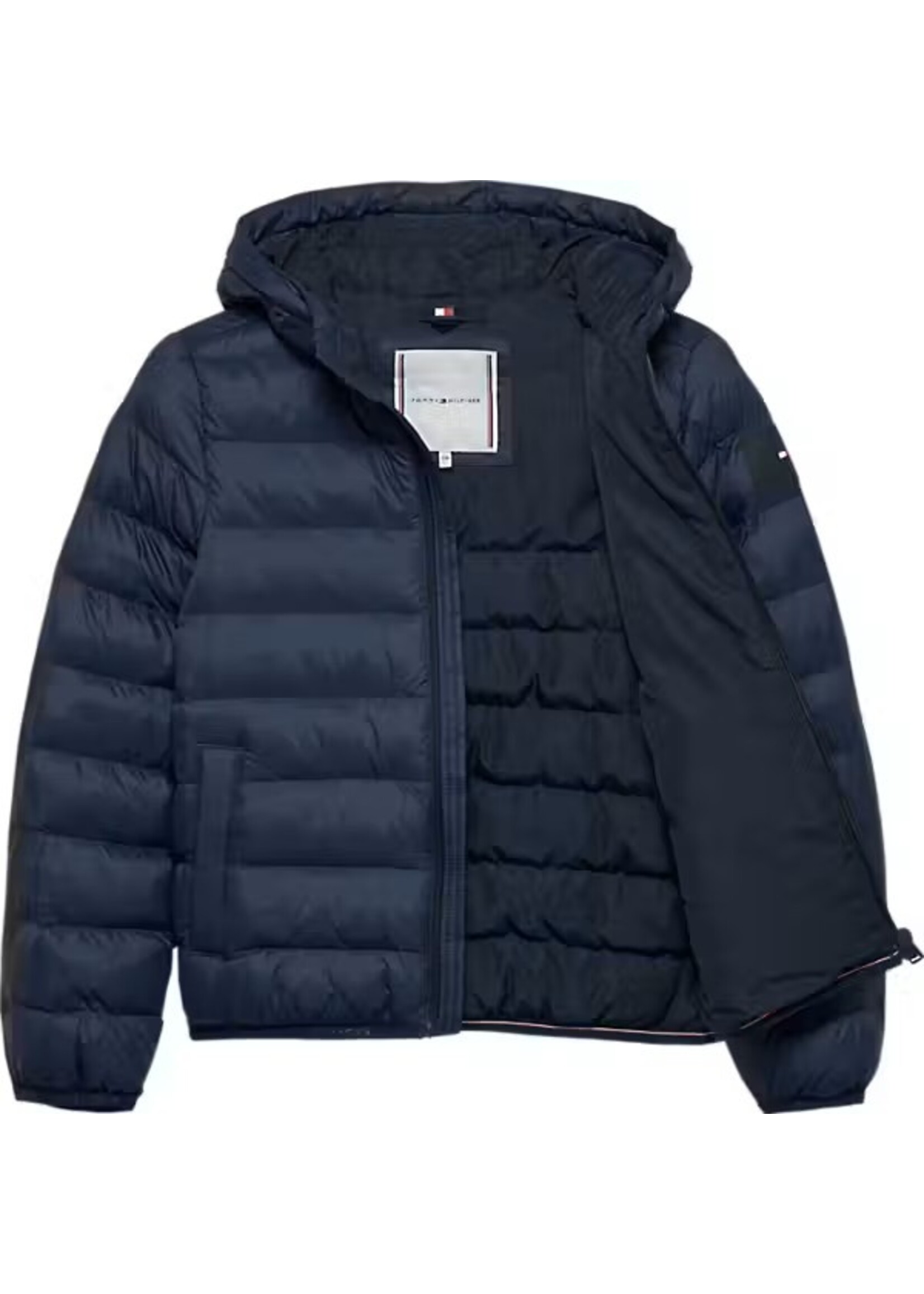 Tommy Hilfiger Tussenjas KS0KS00712C1G - U LIGHT DOWN HOODED JACKET - donkerblauw