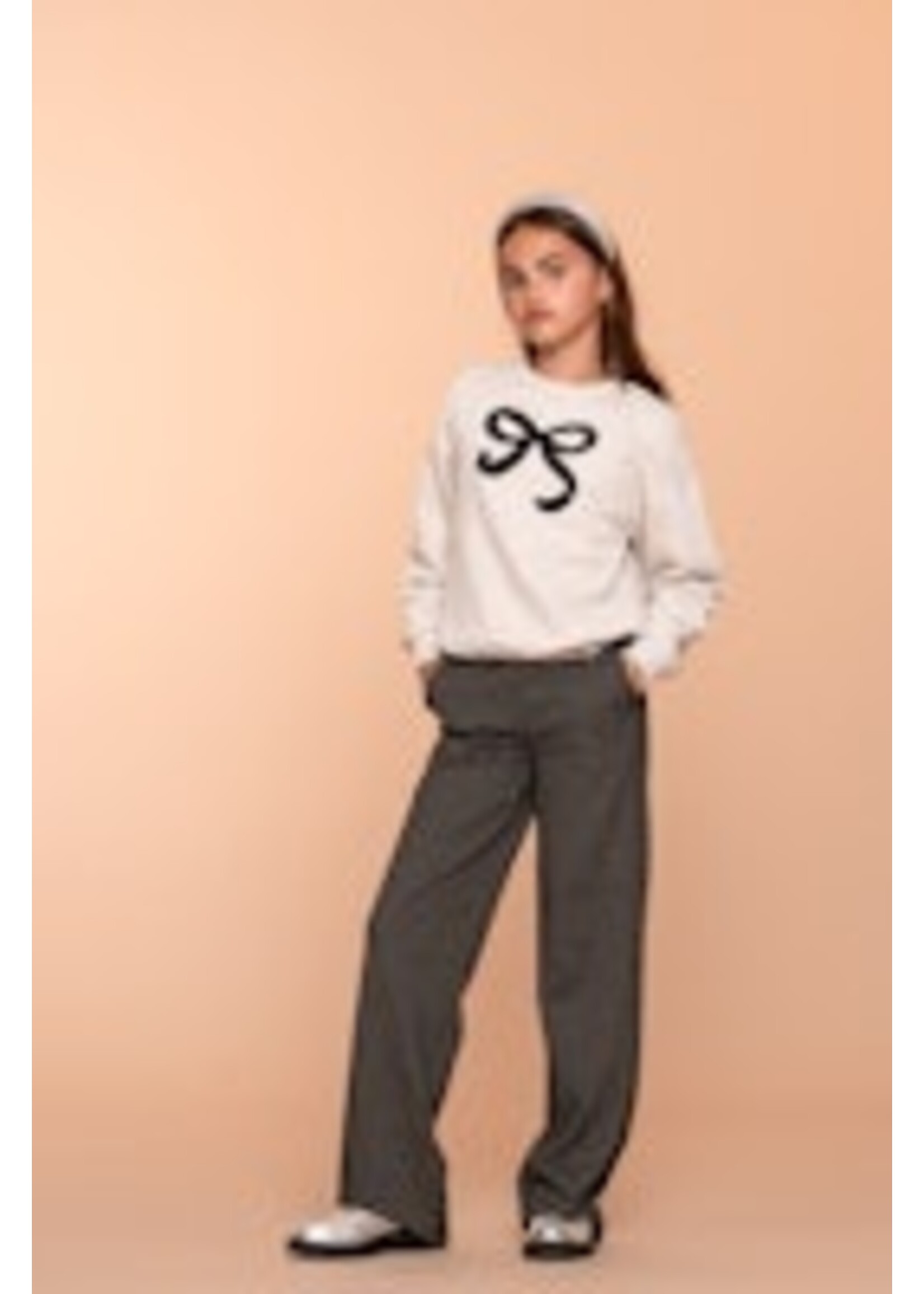 Geisha Broek Panter wide leg 51578 zwart/roomwit