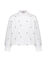 Geisha Blouse hearts 53548 - wit/zwart