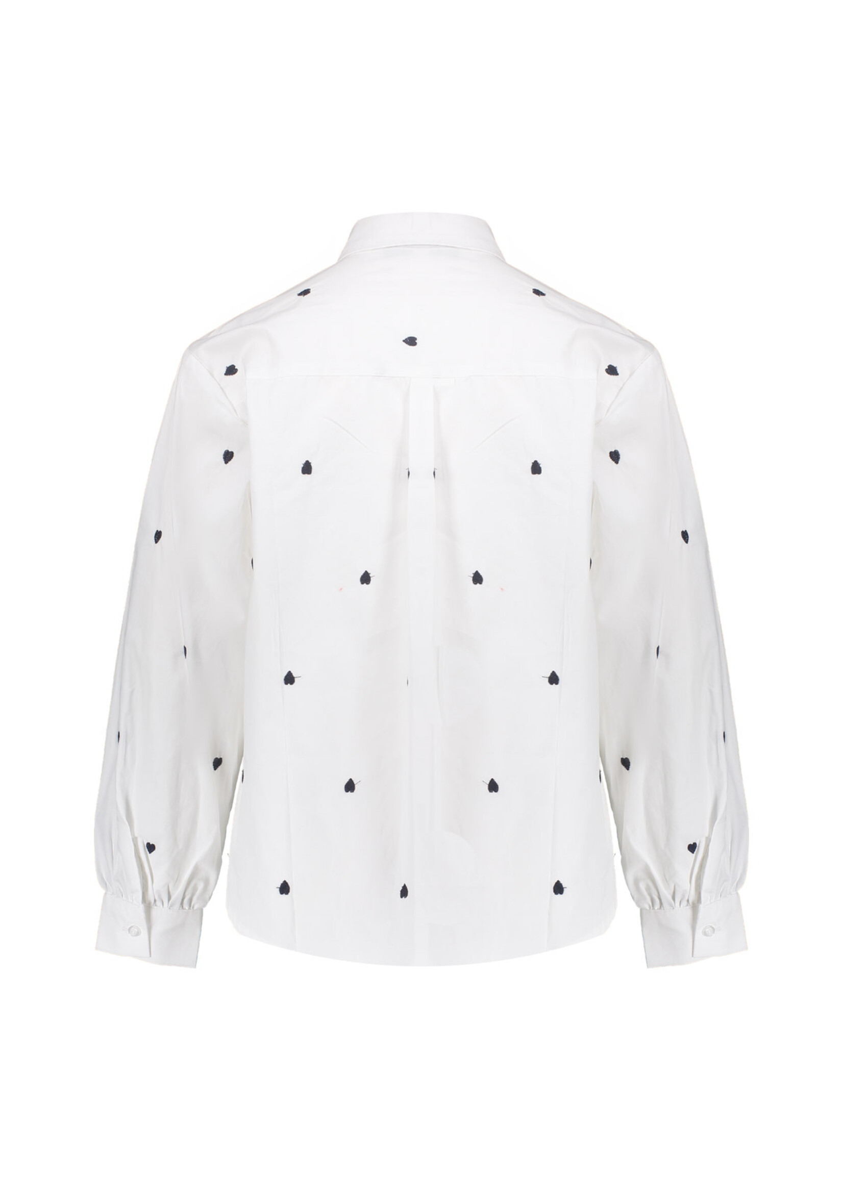 Geisha Blouse hearts 53548 - wit/zwart