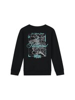 Malelions Hollywood Map Sweater (MJ2-AW25-05) - zwart