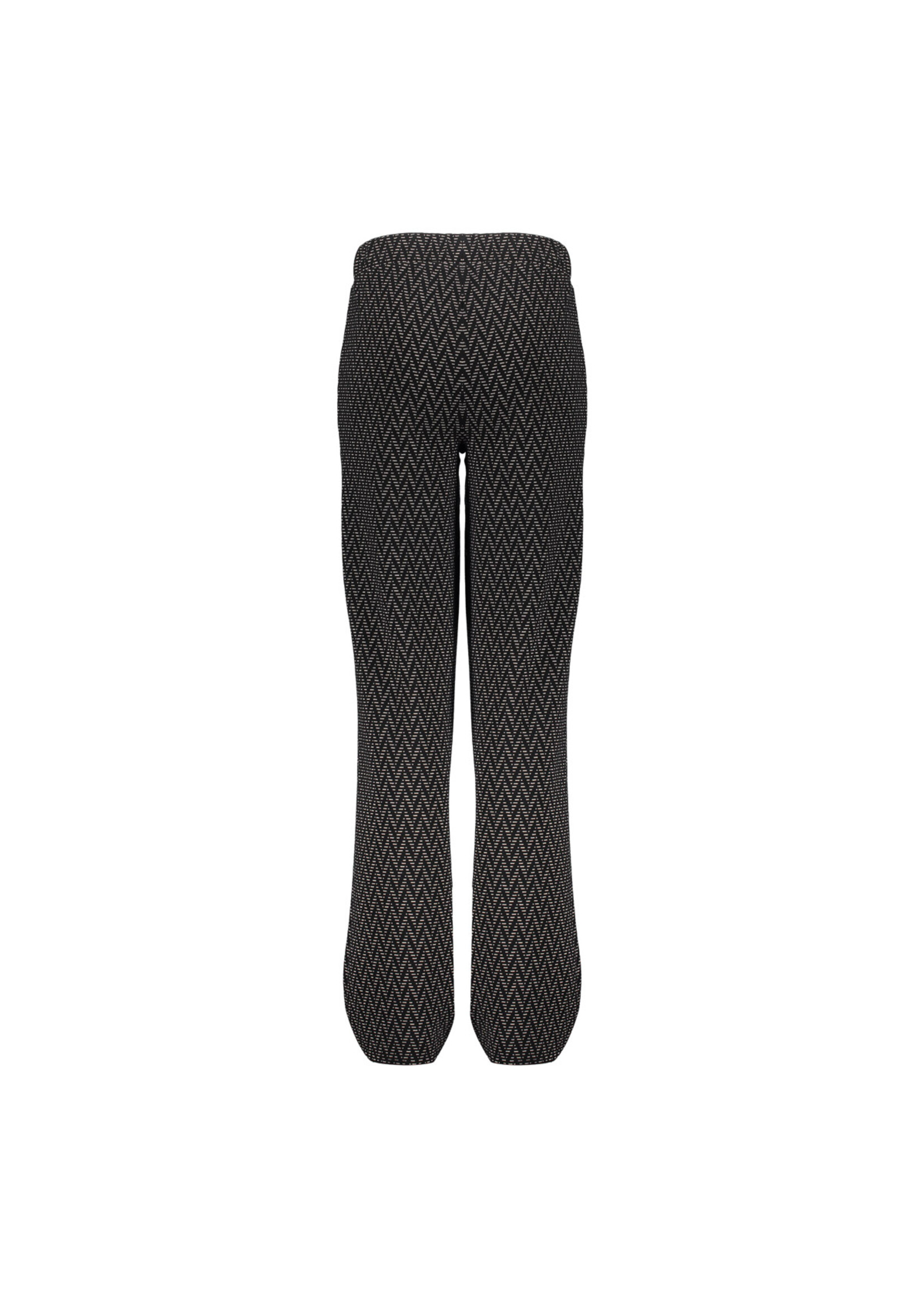 Geisha Broek Panter wide leg 51578 zwart/roomwit