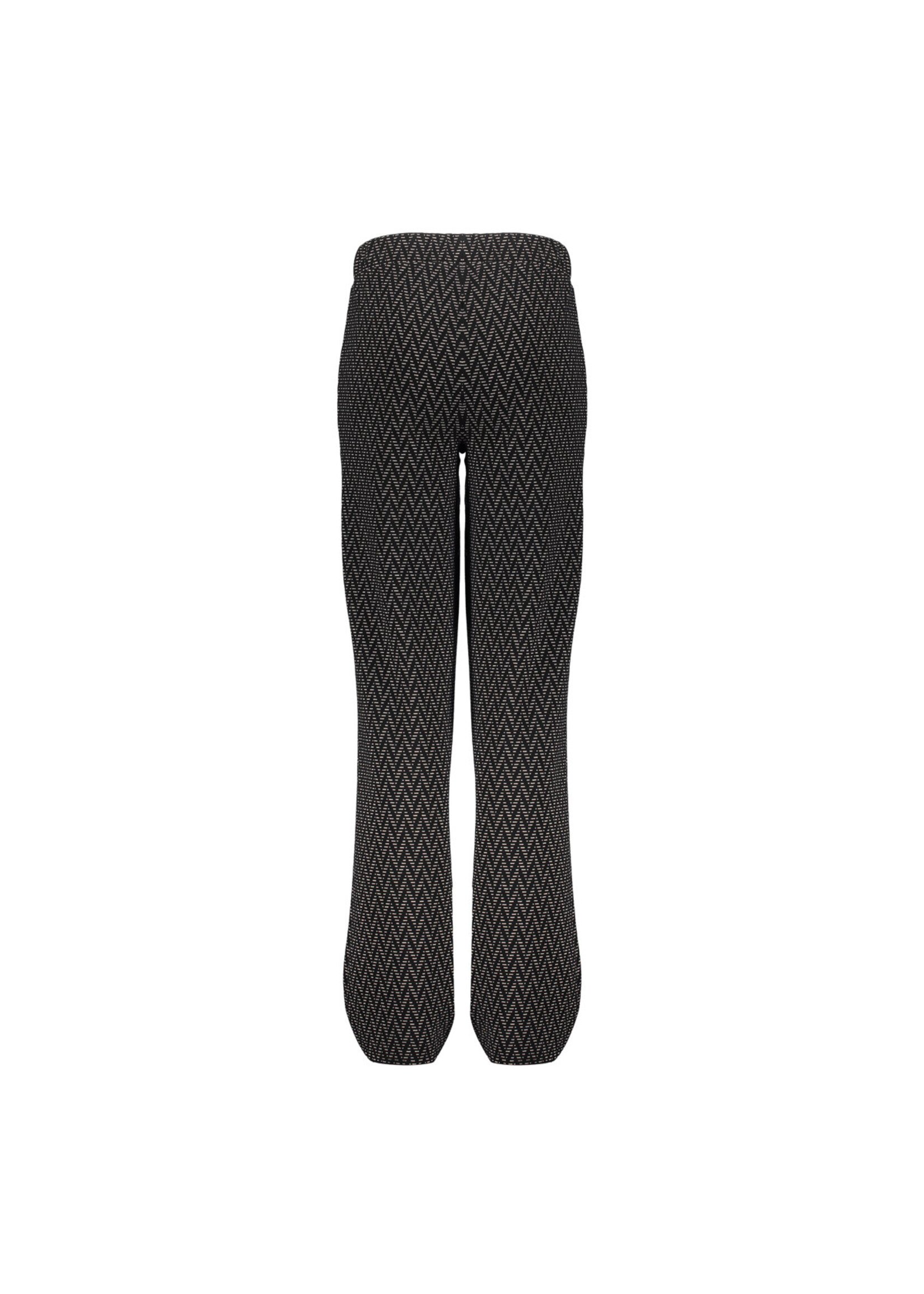 Geisha Broek  wide leg 51578 zwart/roomwit