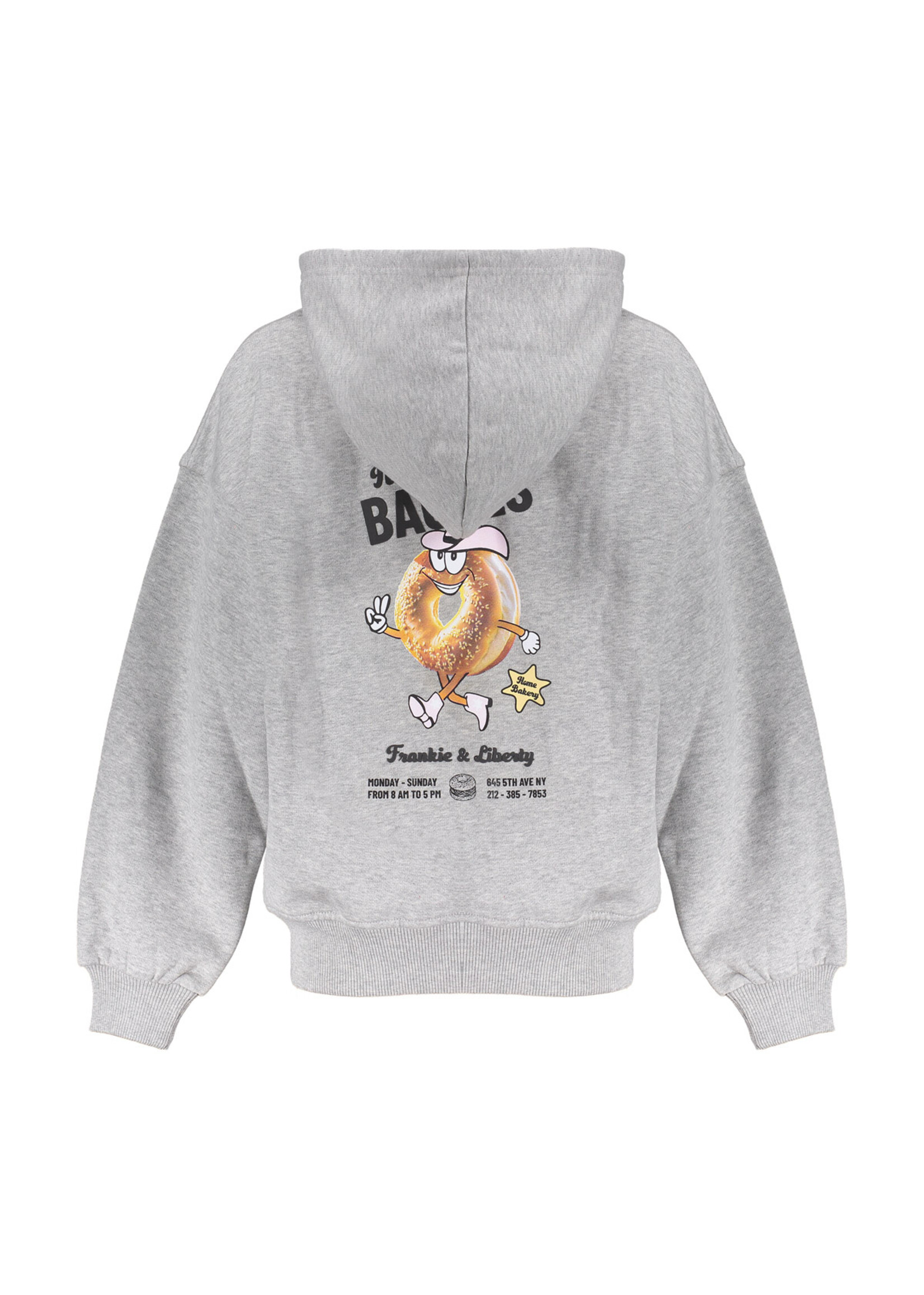 Frankie & Liberty Hoodie Taissa Bagel - lichtgrijs