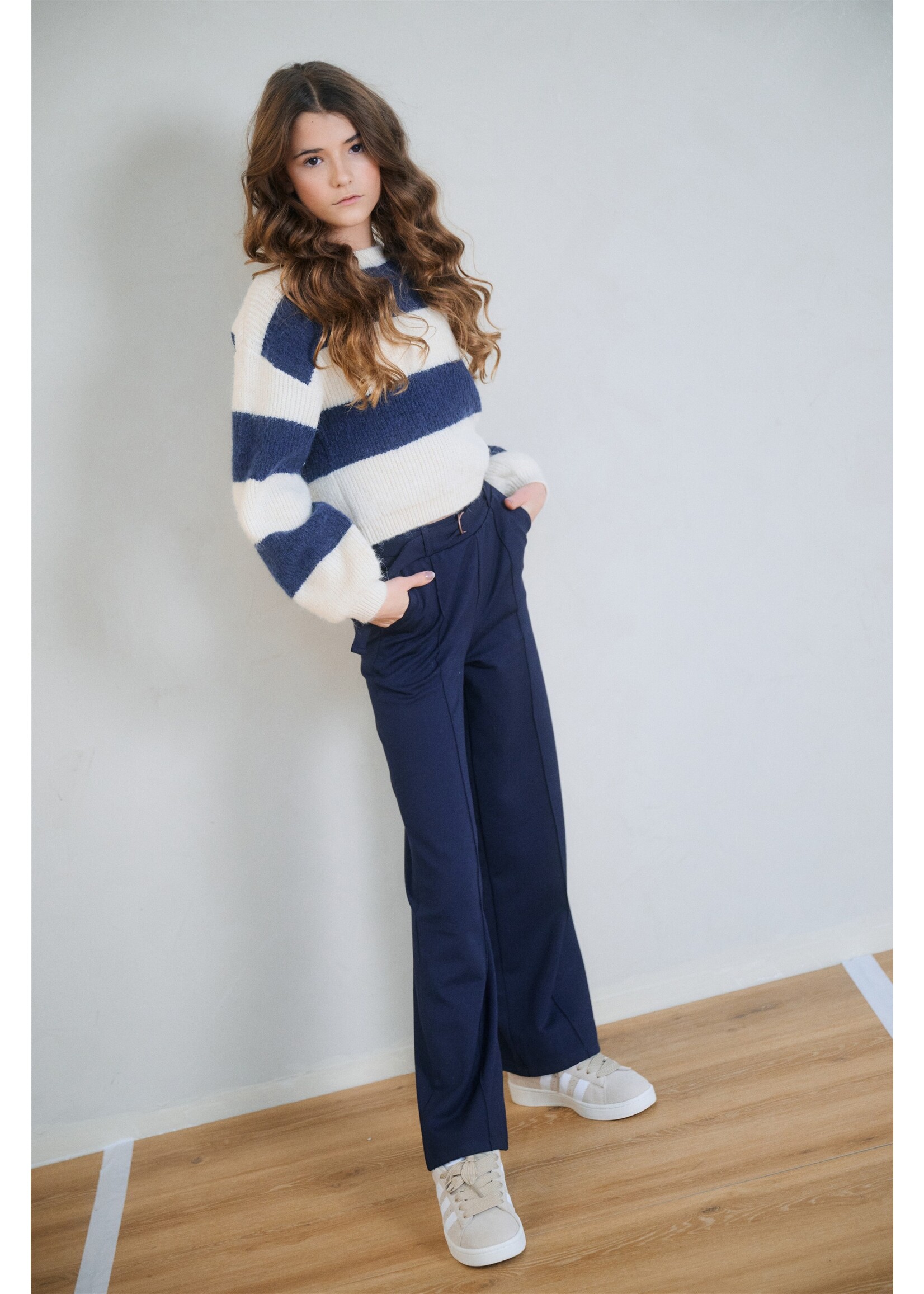 Nobell Sweater Kate colorblock 3307 - donkerblauw