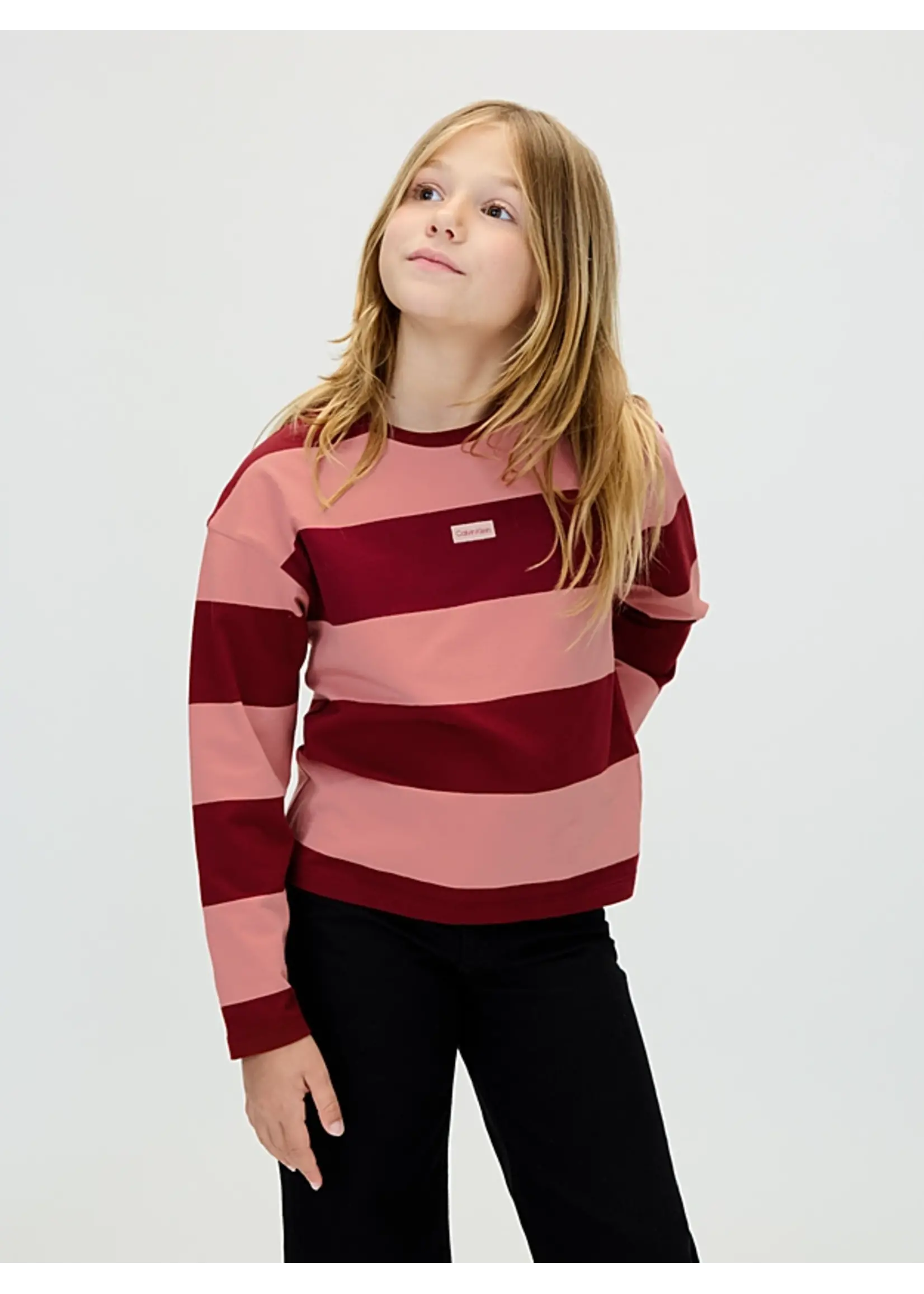 Calvin Klein T-Shirt  IG0IG03034XU4 - CN STRIPE LS T-SHIRT - gestreept apricot