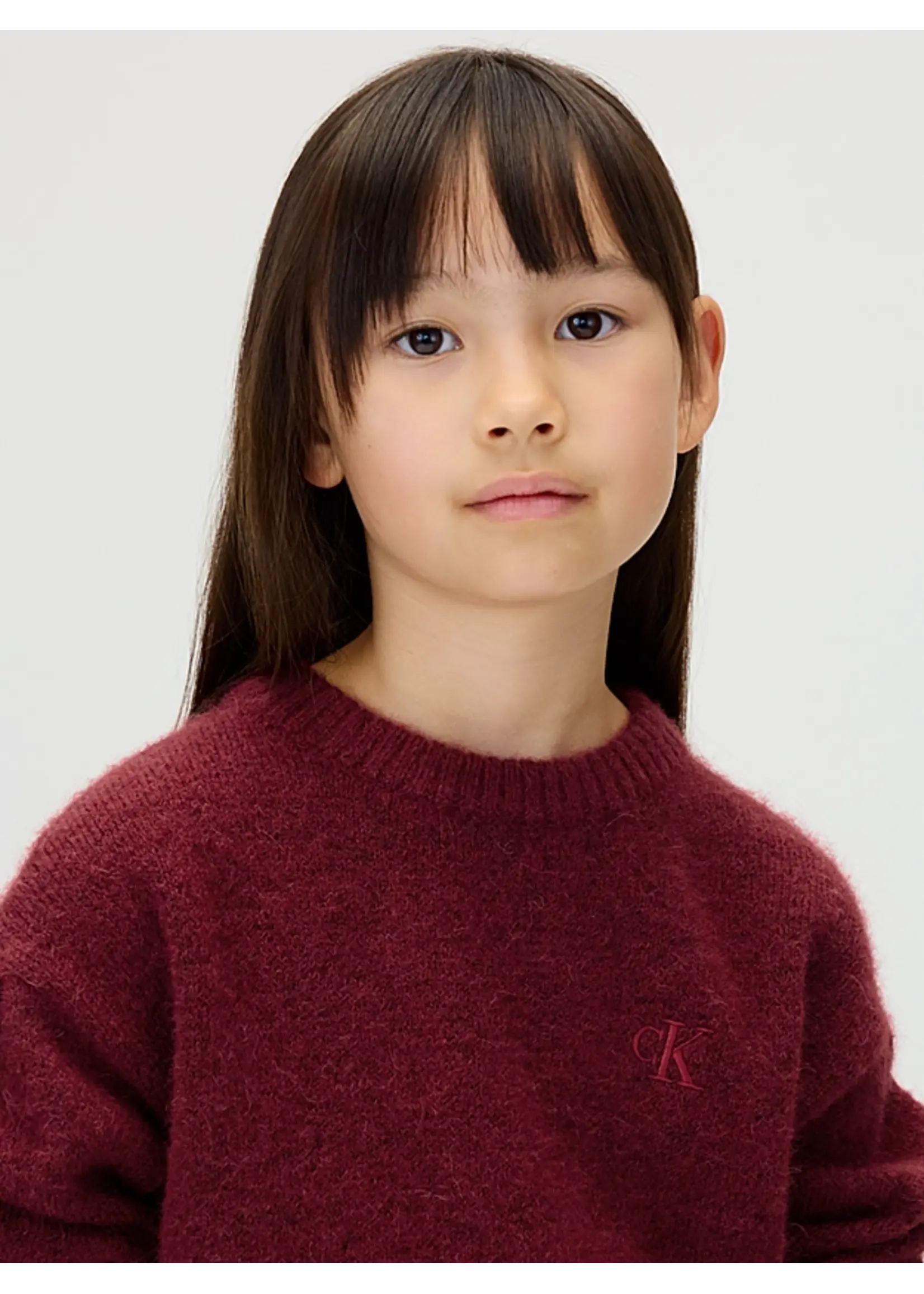 Calvin Klein Sweater  IG0IG03048XU4 - BOX PLEAT FLUFFY SWEATER - bruin