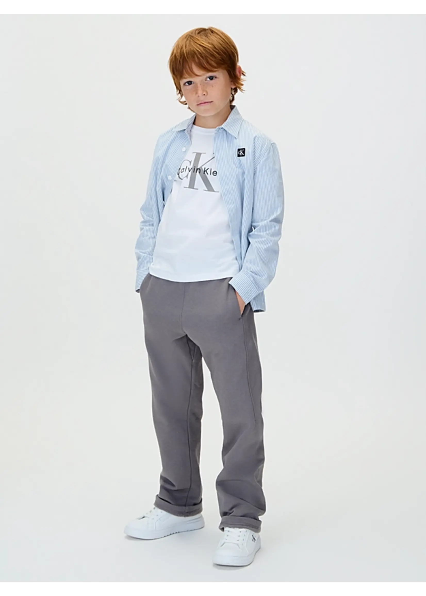 Calvin Klein Broek IB0IB02571PCG - EMB FLEECE SWEATPANTS - grijs