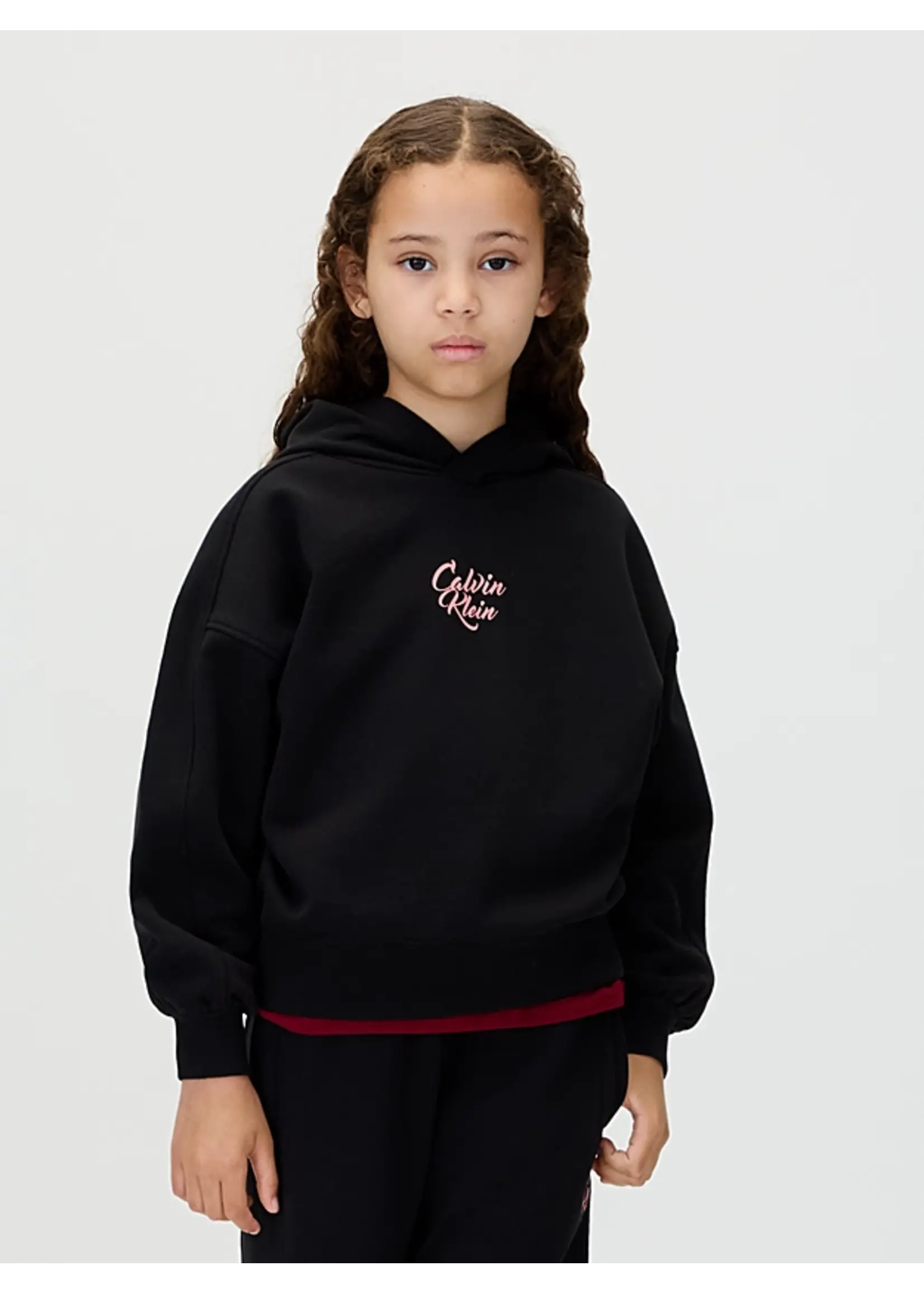 Calvin Klein Hoodie   IG0IG03016BEH - SCRIPT LOGO GRAPHIC TERRY HOODIE - zwart