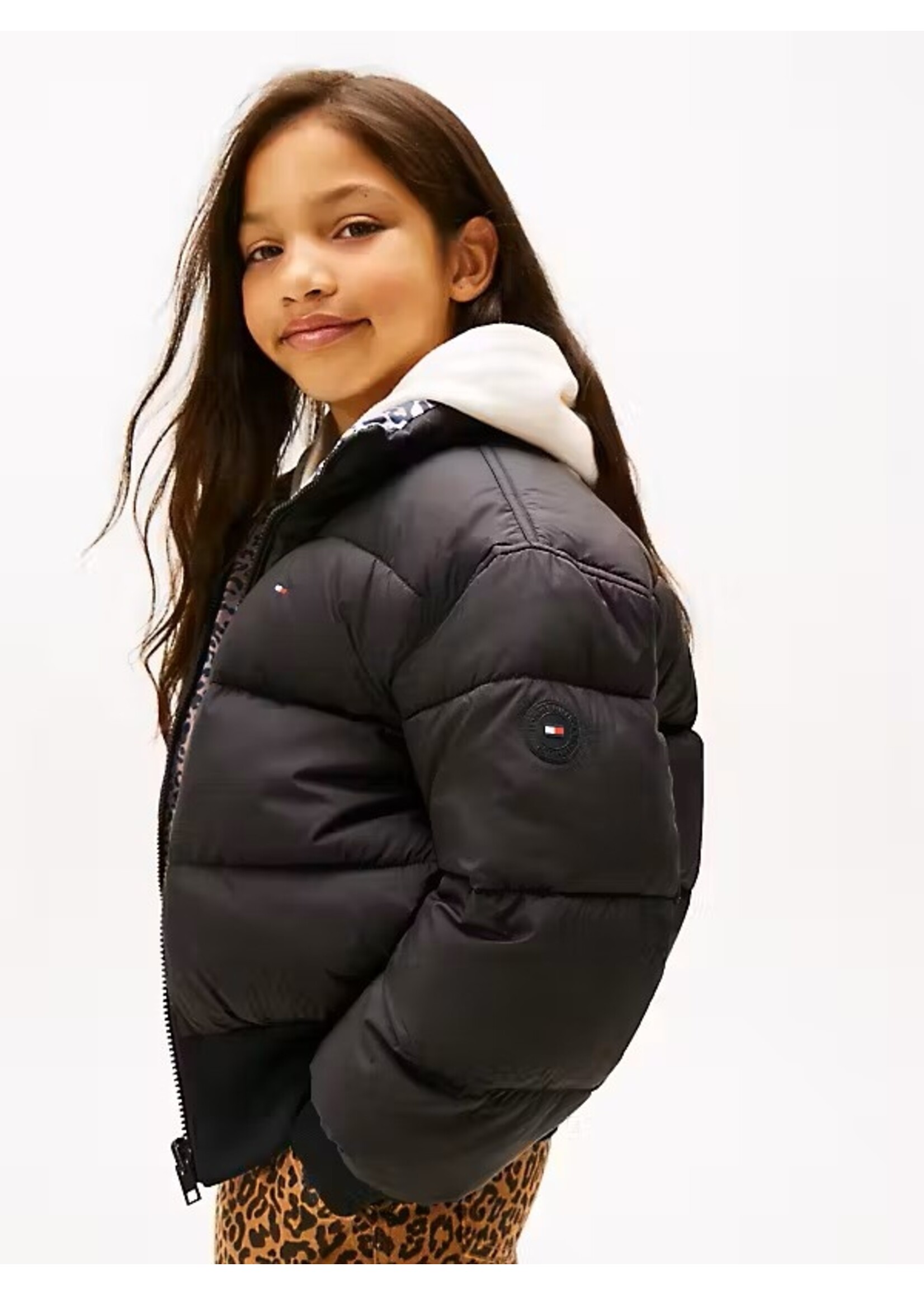 Tommy Hilfiger REVERSIBLE PUFFER BOMBER  KG0KG08764BDS - zwart