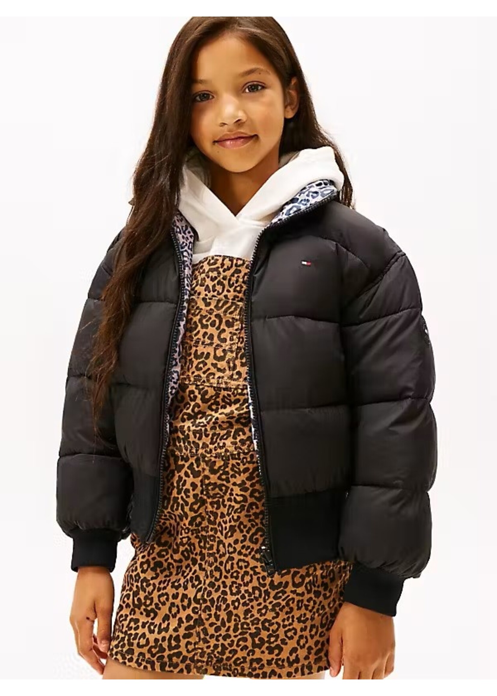 Tommy Hilfiger REVERSIBLE PUFFER BOMBER  KG0KG08764BDS - zwart