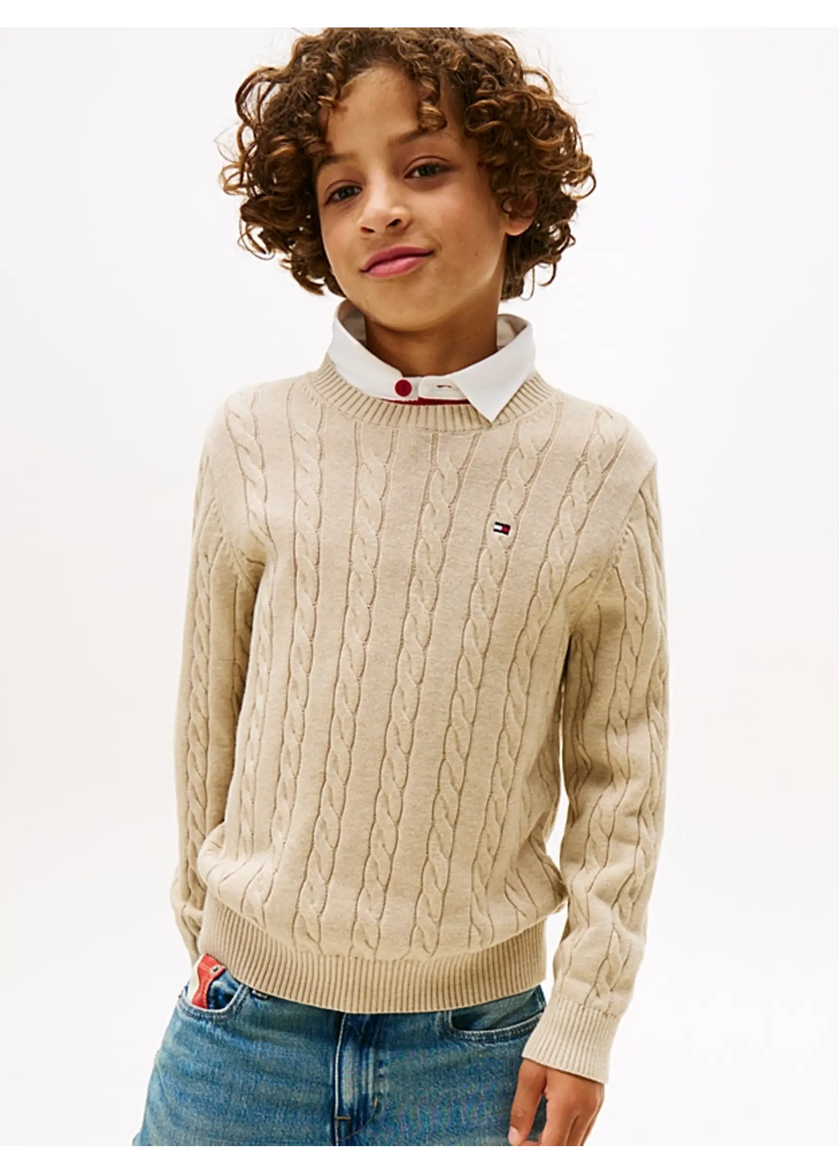 Tommy Hilfiger COTTON CABLE SWEATER - KB0KB09753GUQ