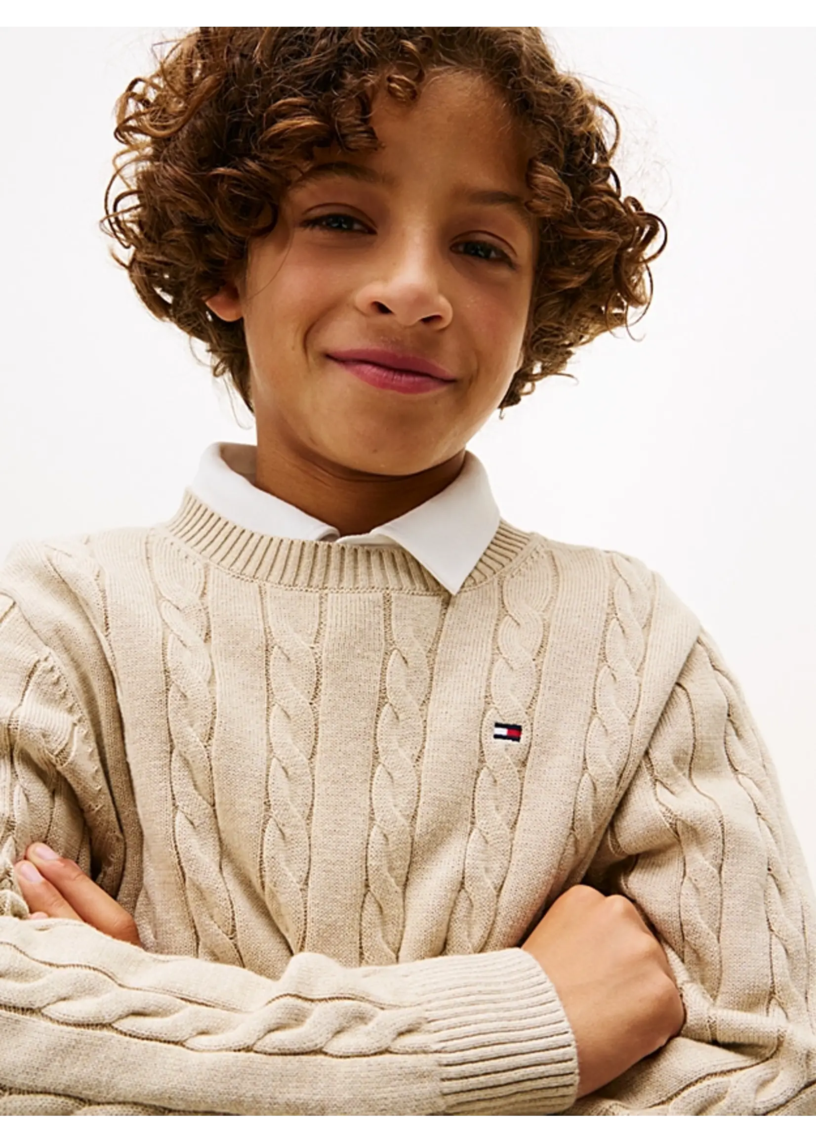 Tommy Hilfiger COTTON CABLE SWEATER - KB0KB09753GUQ