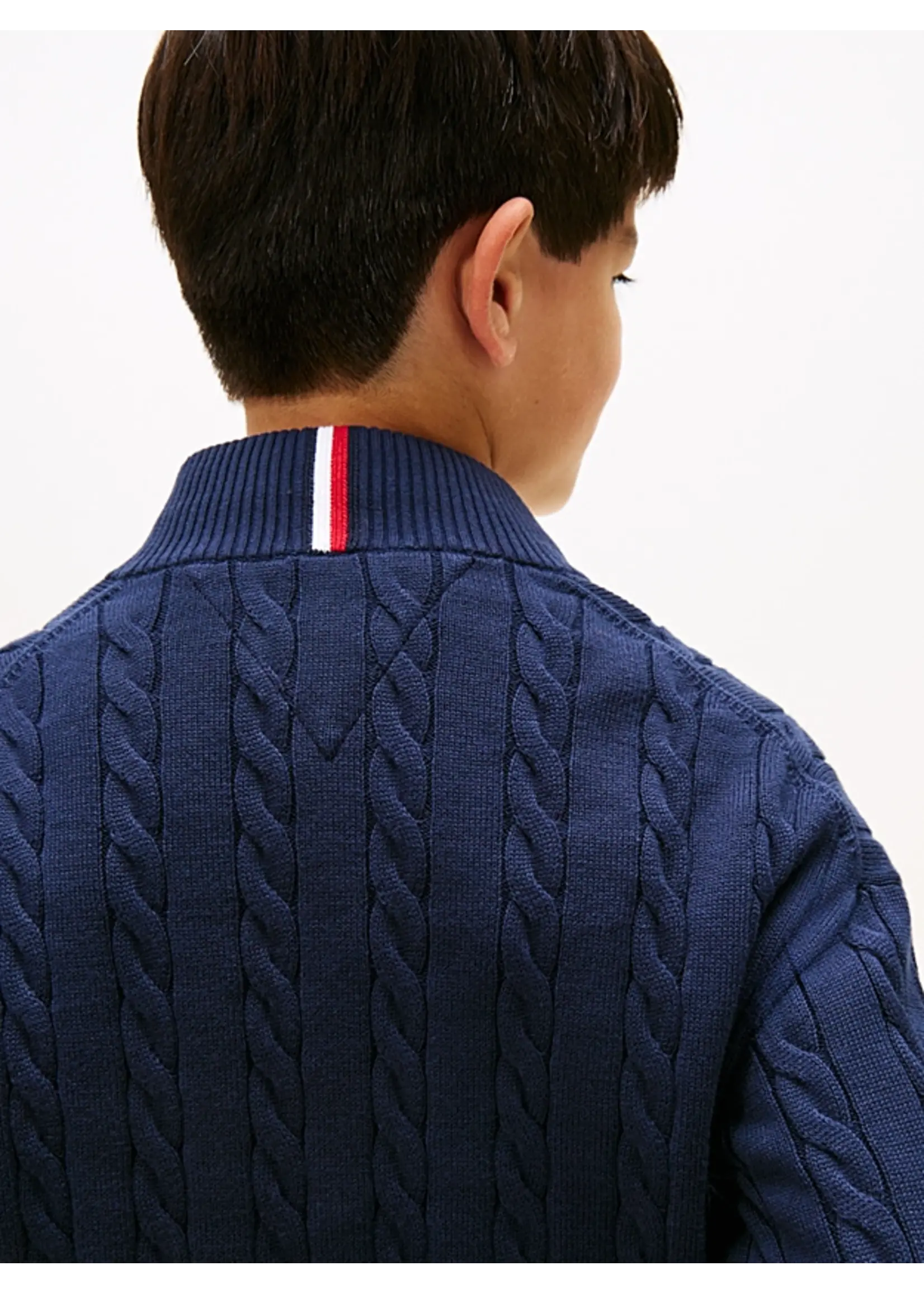 Tommy Hilfiger COTTON CABLE HALF ZIP SWEATER - KB0KB09971C1G