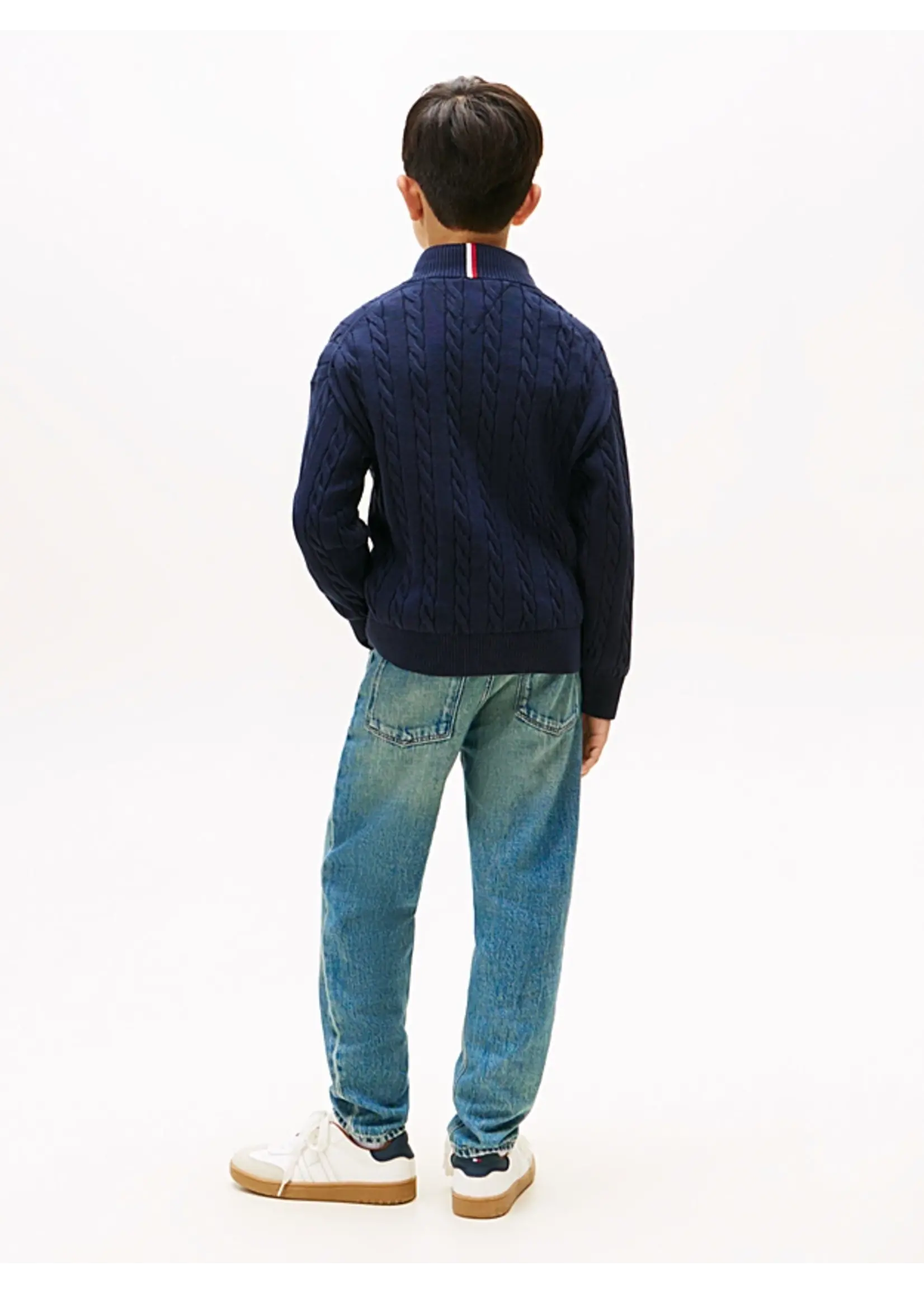 Tommy Hilfiger COTTON CABLE HALF ZIP SWEATER - KB0KB09971C1G