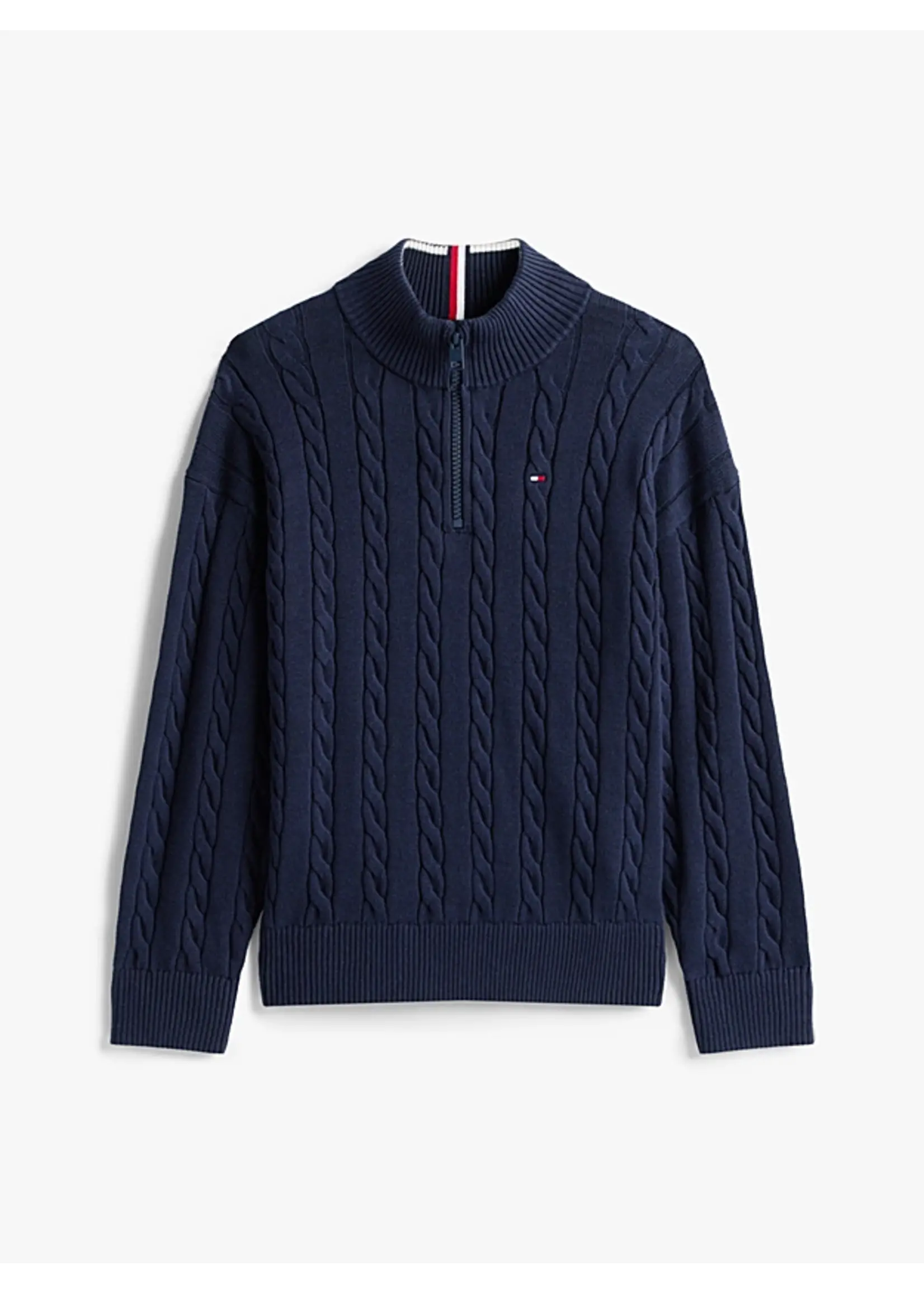 Tommy Hilfiger COTTON CABLE HALF ZIP SWEATER - KB0KB09971C1G