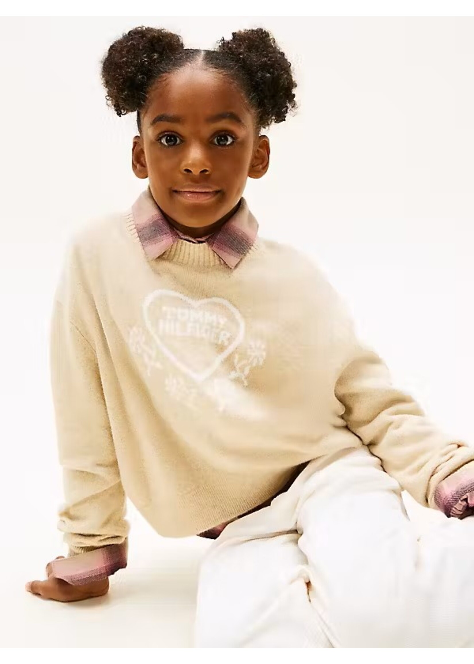 Tommy Hilfiger Sweater  KG0KG08836AFO - HEART JACQUARD - beige