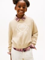 Tommy Hilfiger Sweater  KG0KG08836AFO - HEART JACQUARD - beige