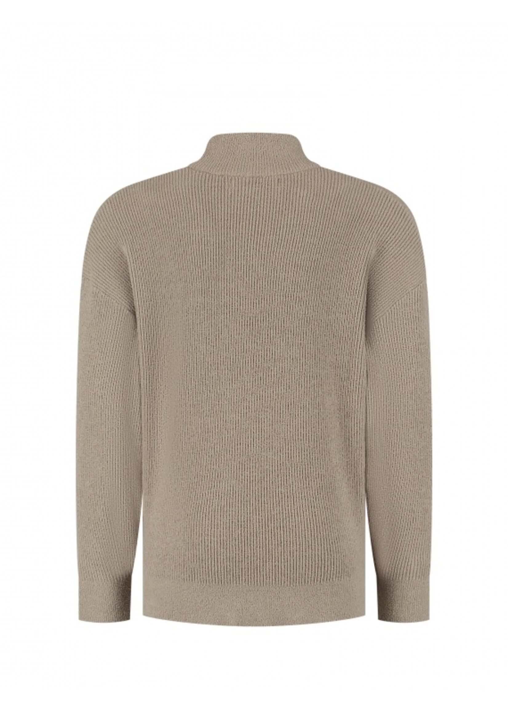 Ballin Chenille Halfzip Knit Sweater (25037801) - taupe