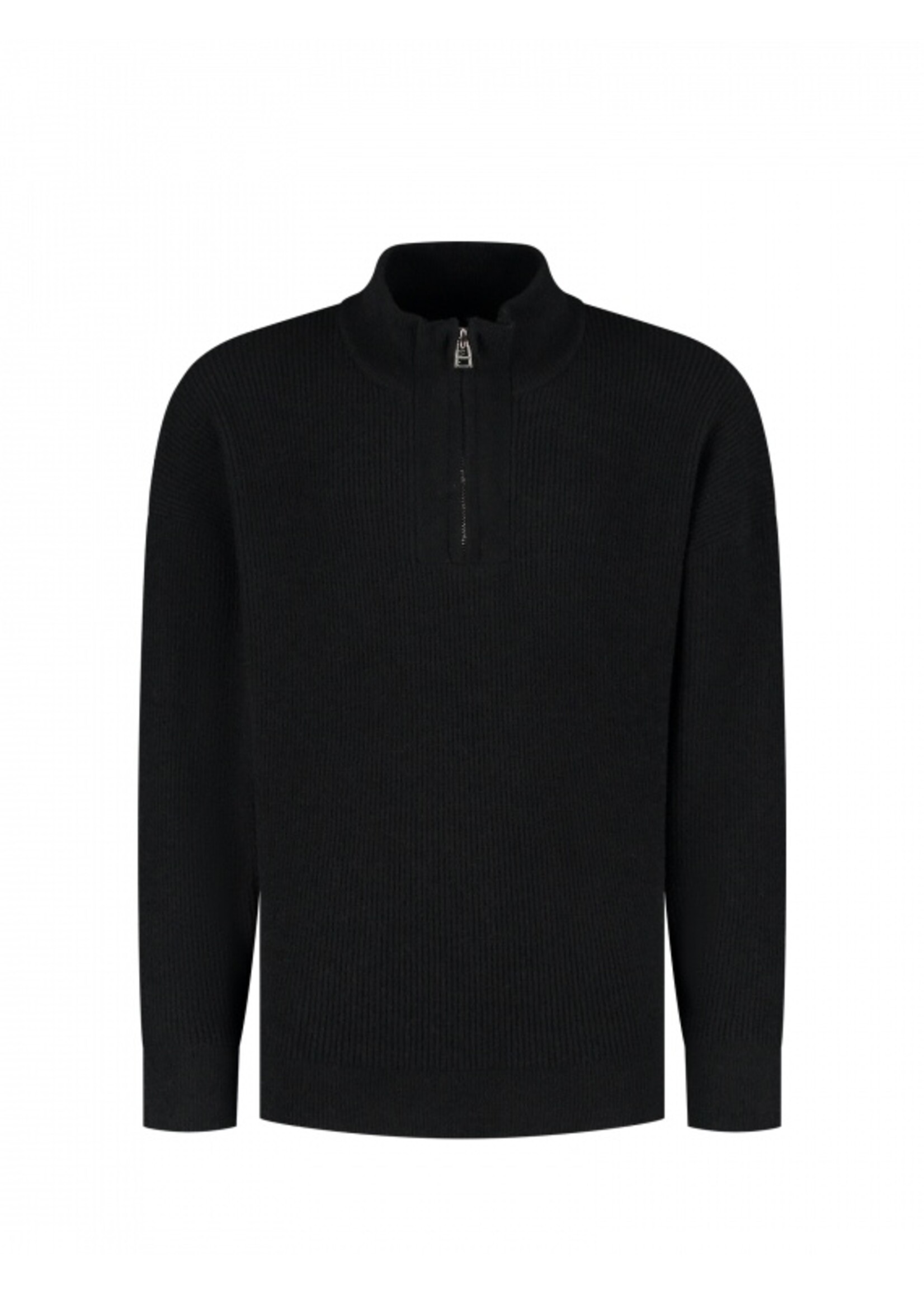Ballin Chenille Halfzip Knit Sweater (25037801) - zwart