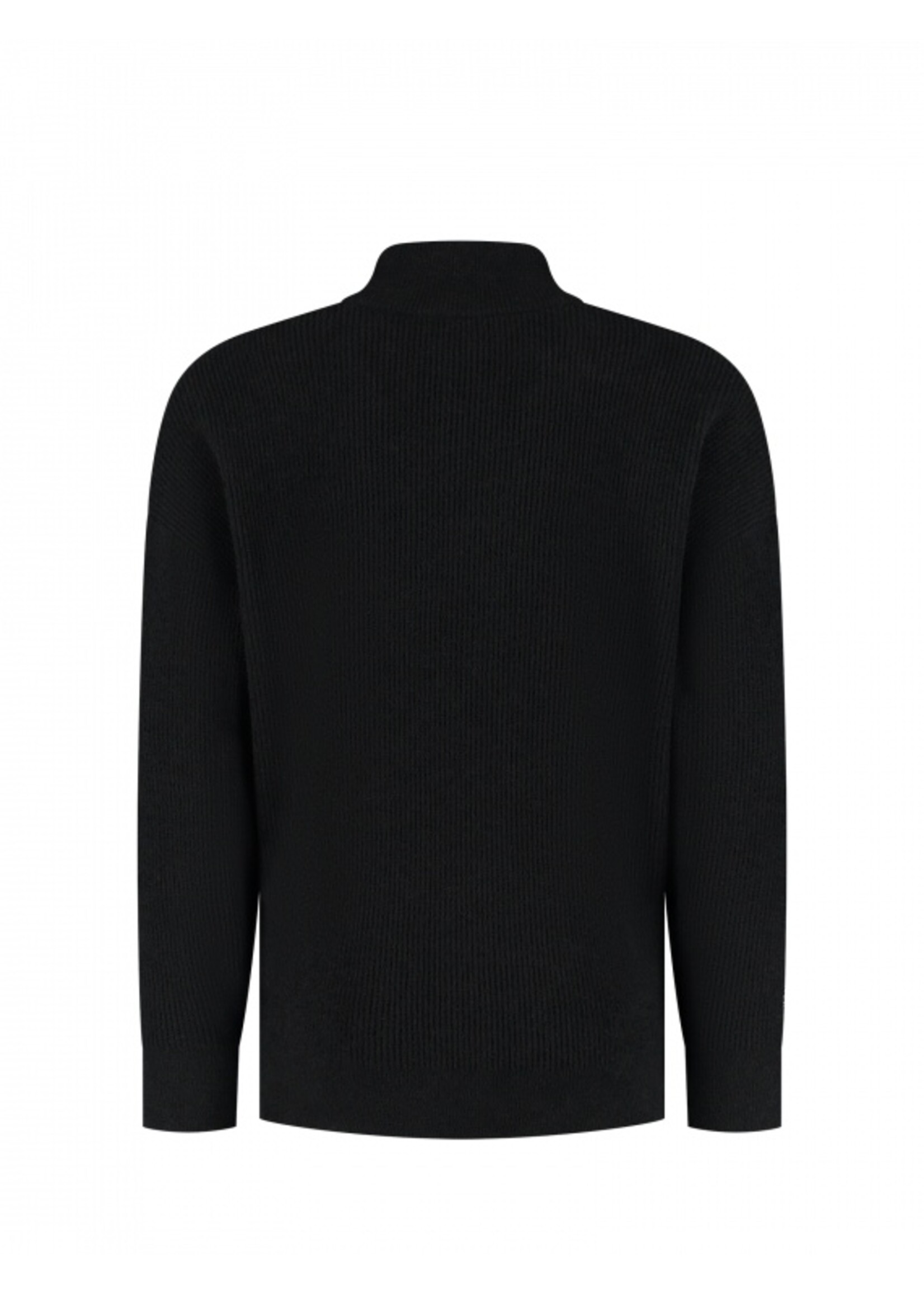 Ballin Chenille Halfzip Knit Sweater (25037801) - zwart