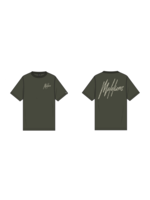 Malelions T-shirt Striped Signature T-Shirt (MJ1-AW25-07) - groen/beige