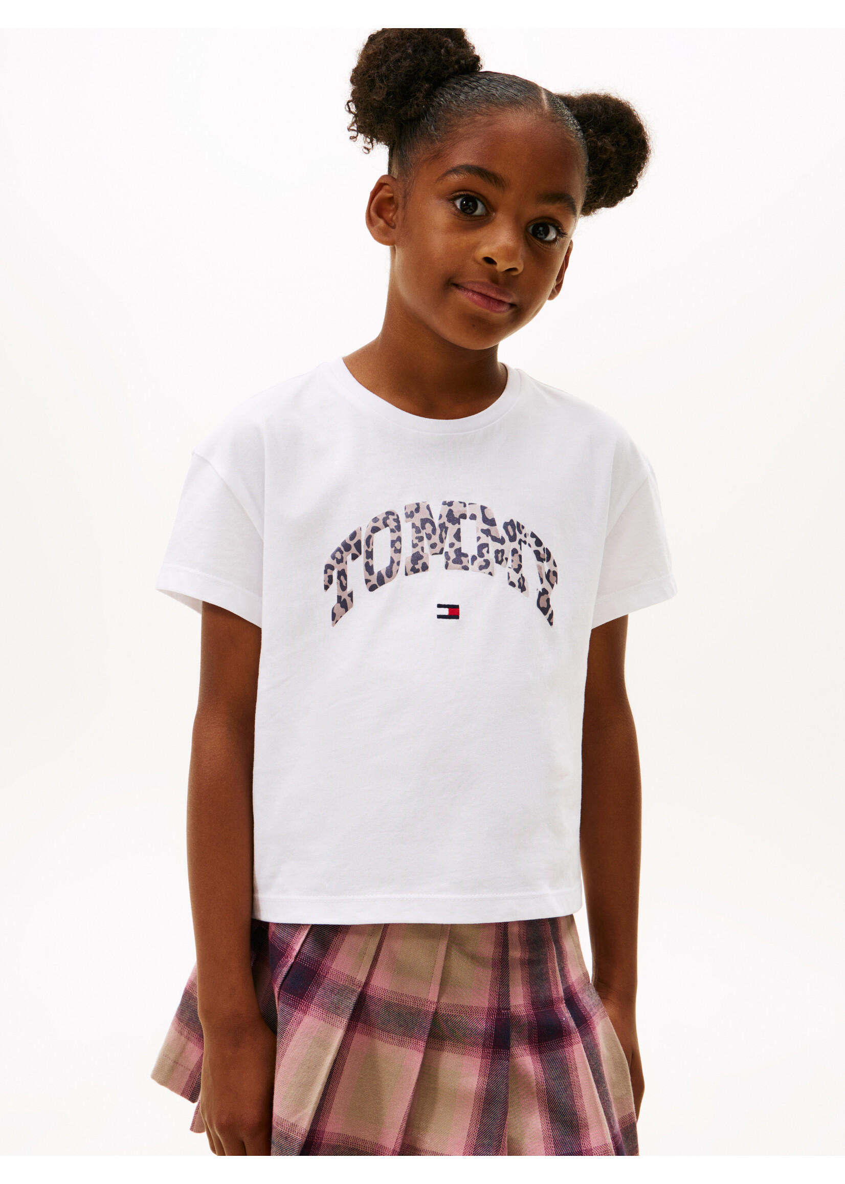 Tommy Hilfiger T-shirt  KG0KG09013YBR - VARSITY SATEEN GRAPHIC - wit