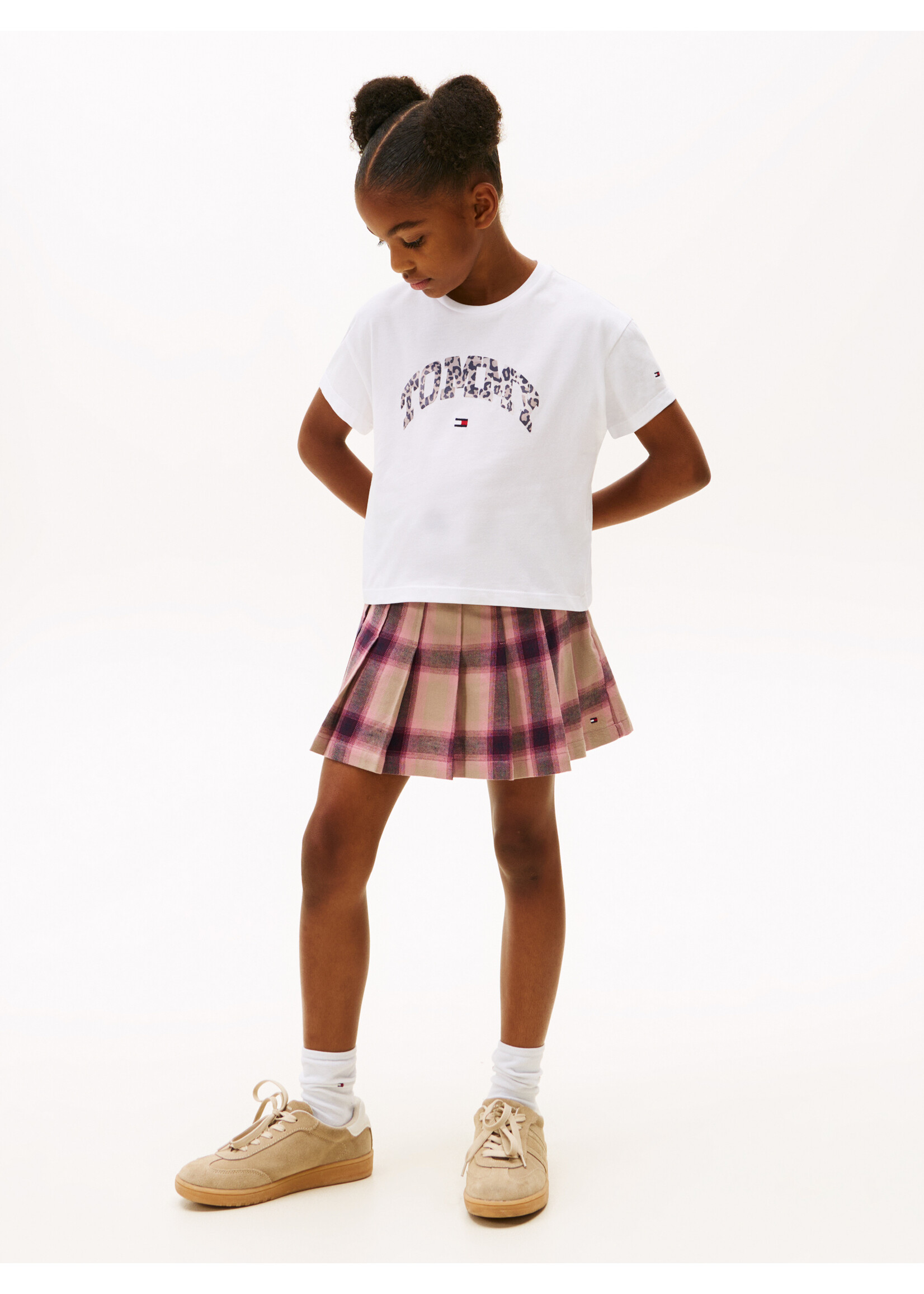 Tommy Hilfiger T-shirt  KG0KG09013YBR - VARSITY SATEEN GRAPHIC - wit