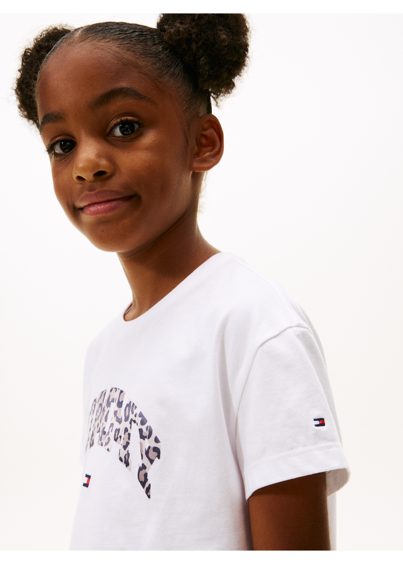 Tommy Hilfiger T-shirt  KG0KG09013YBR - VARSITY SATEEN GRAPHIC - wit