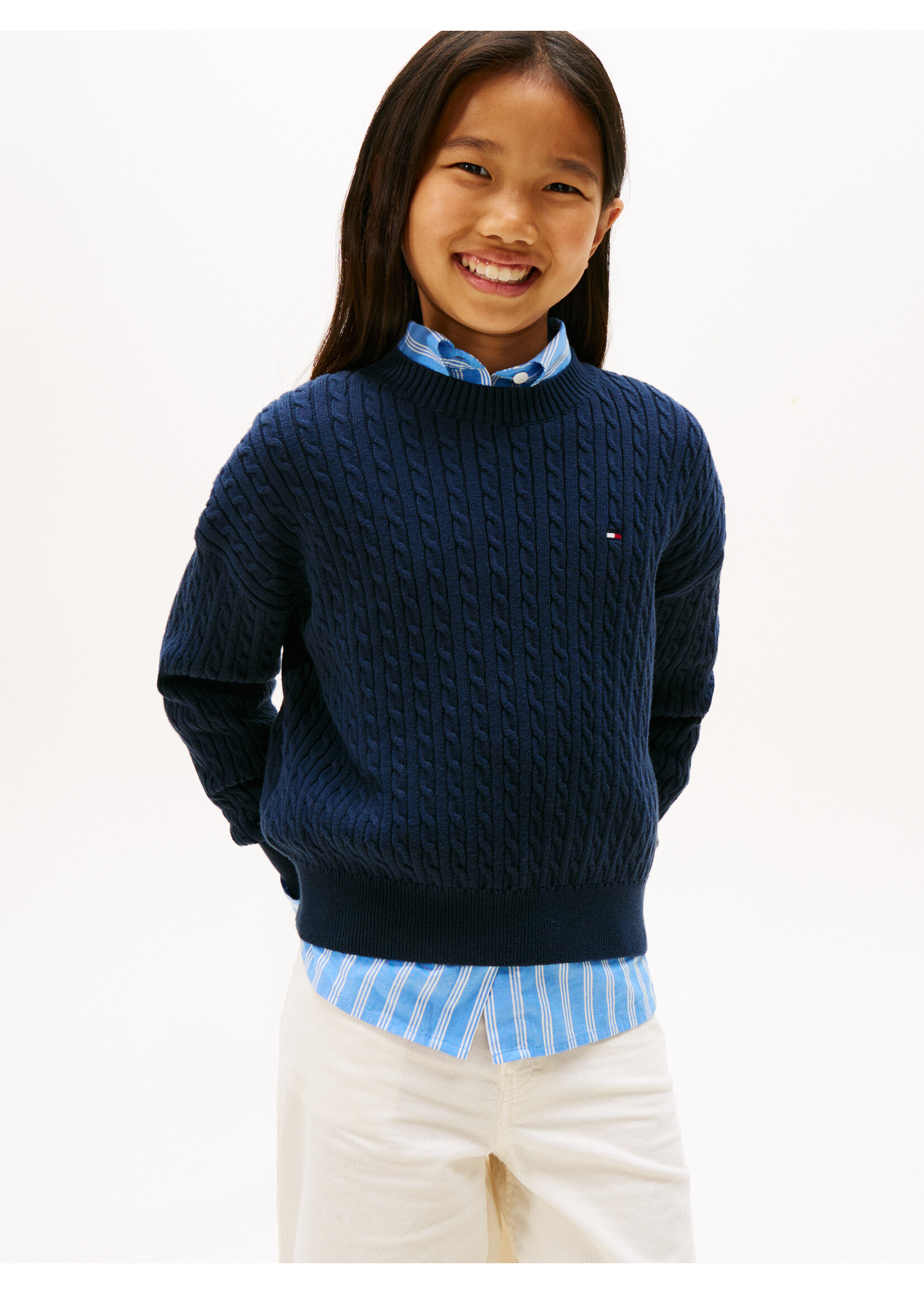 Tommy Hilfiger Sweater   KG0KG08848C1G - CABLE - donkerblauw