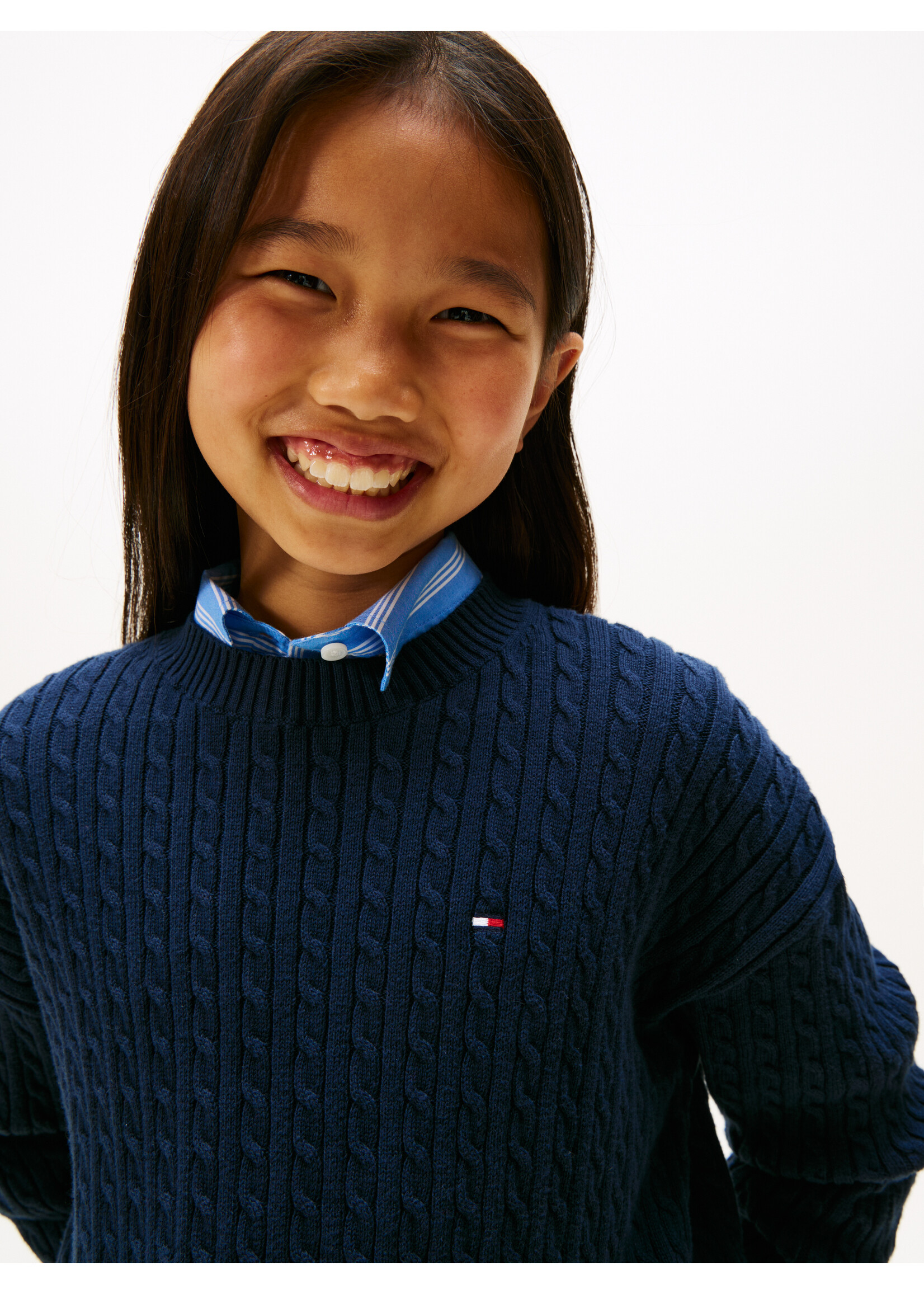 Tommy Hilfiger Sweater   KG0KG08848C1G - CABLE - donkerblauw