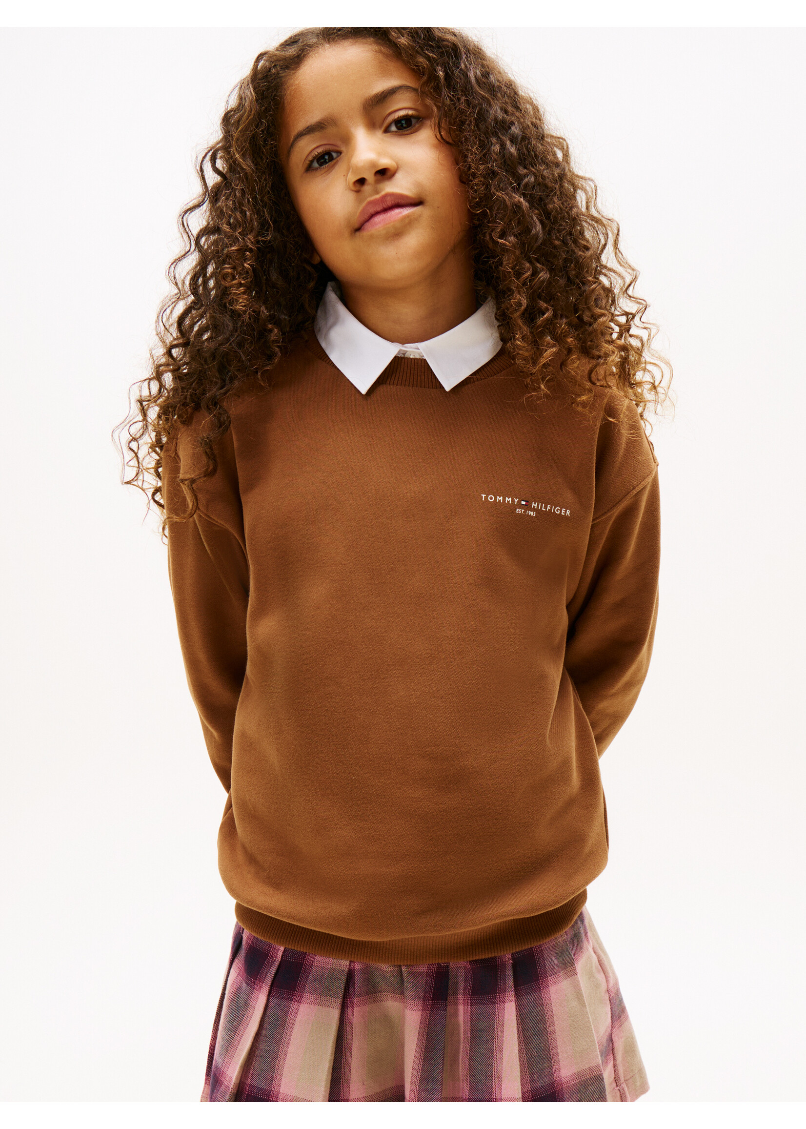 Tommy Hilfiger Sweater  KS0KS00719GVP - MINI CORP C-NECK SWEATSHIRT - bruin