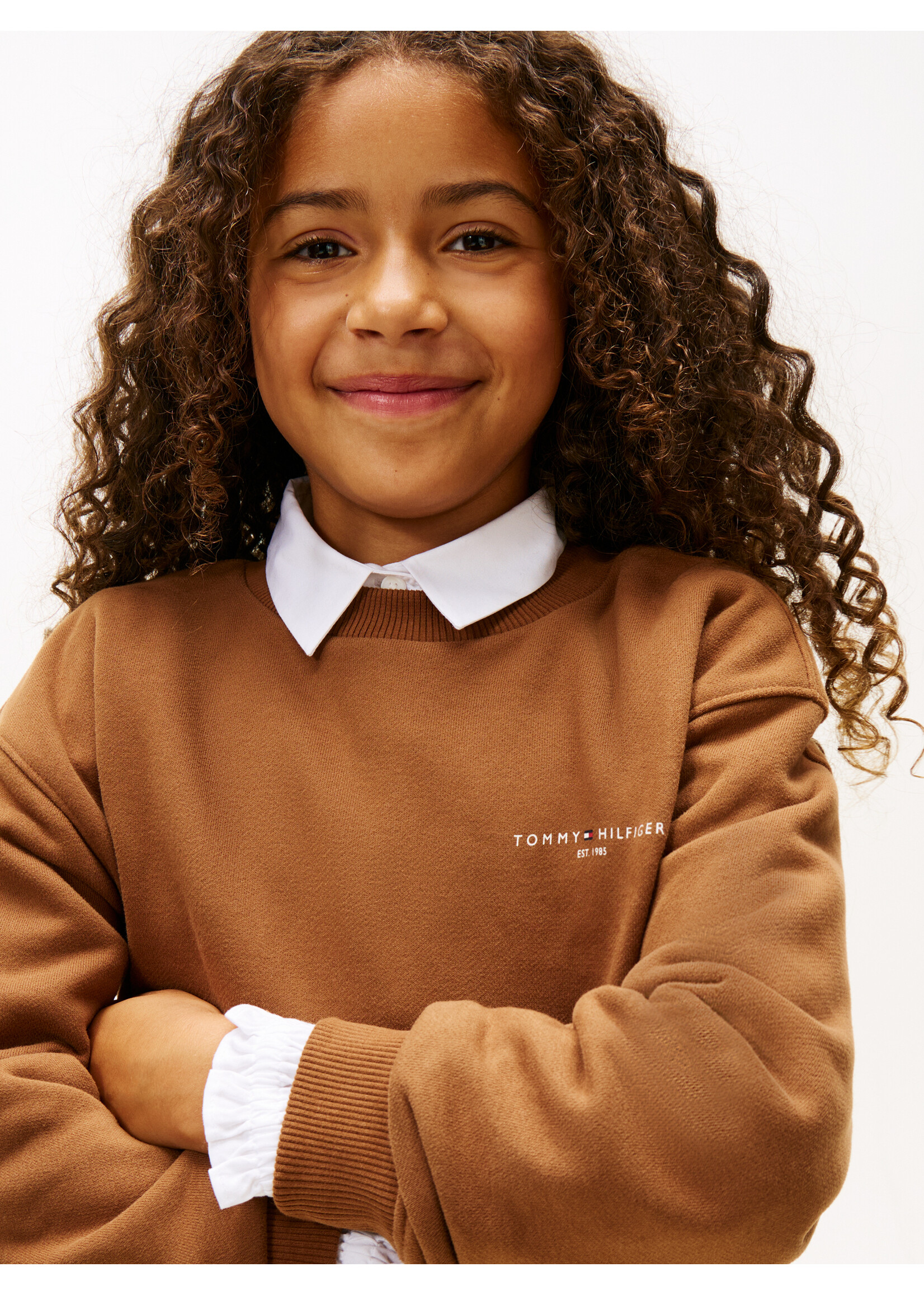 Tommy Hilfiger Sweater  KS0KS00719GVP - MINI CORP C-NECK SWEATSHIRT - bruin