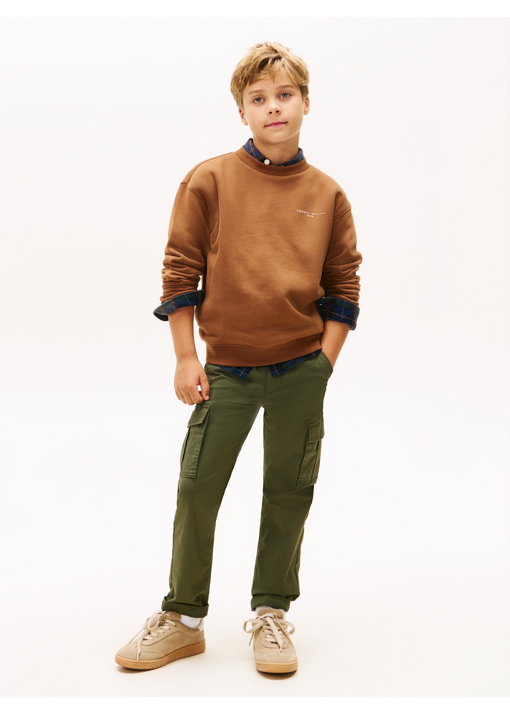 Tommy Hilfiger Sweater  KS0KS00719GVP - MINI CORP C-NECK SWEATSHIRT - bruin
