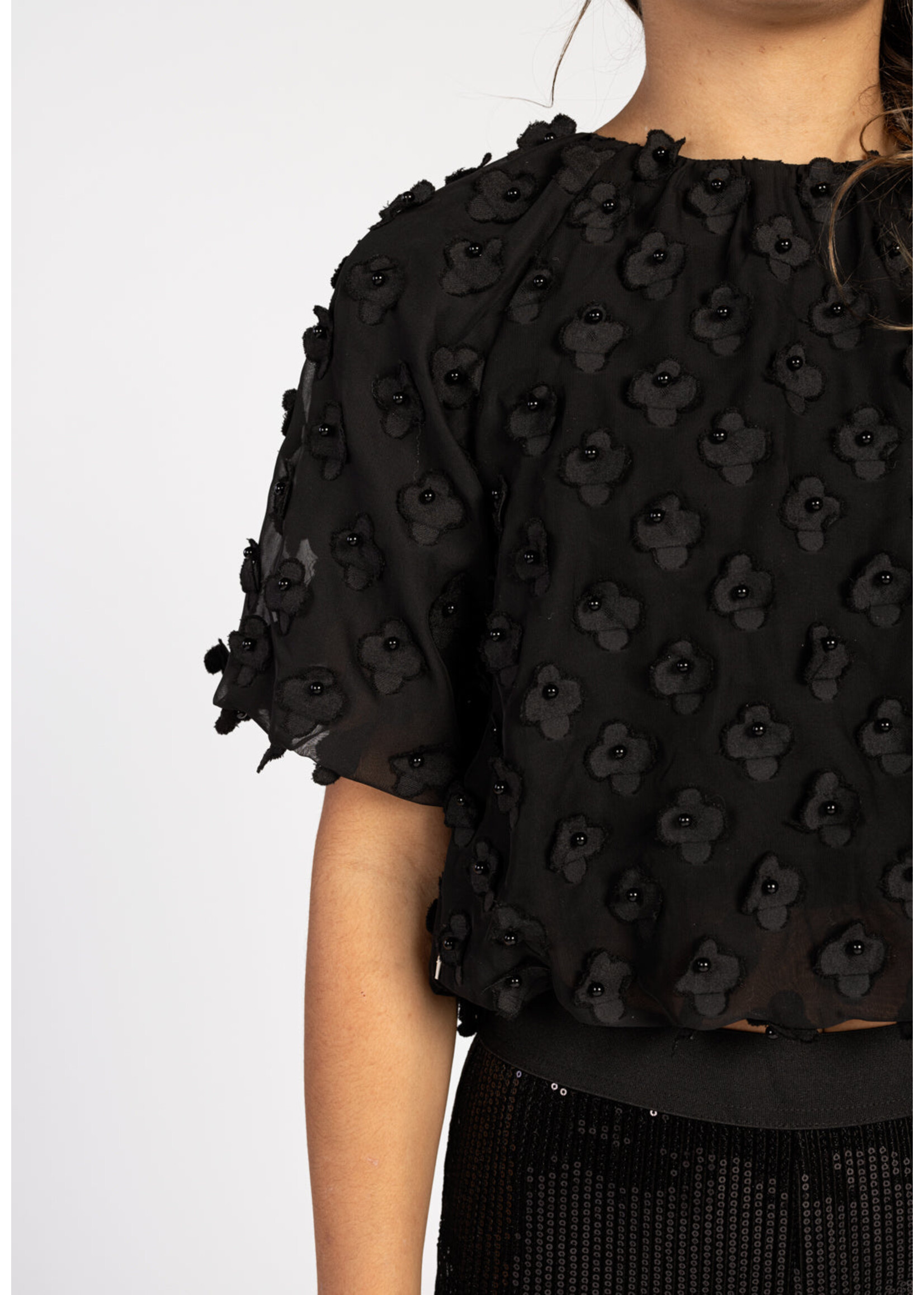 AI&KO Top Delany Flower - zwart