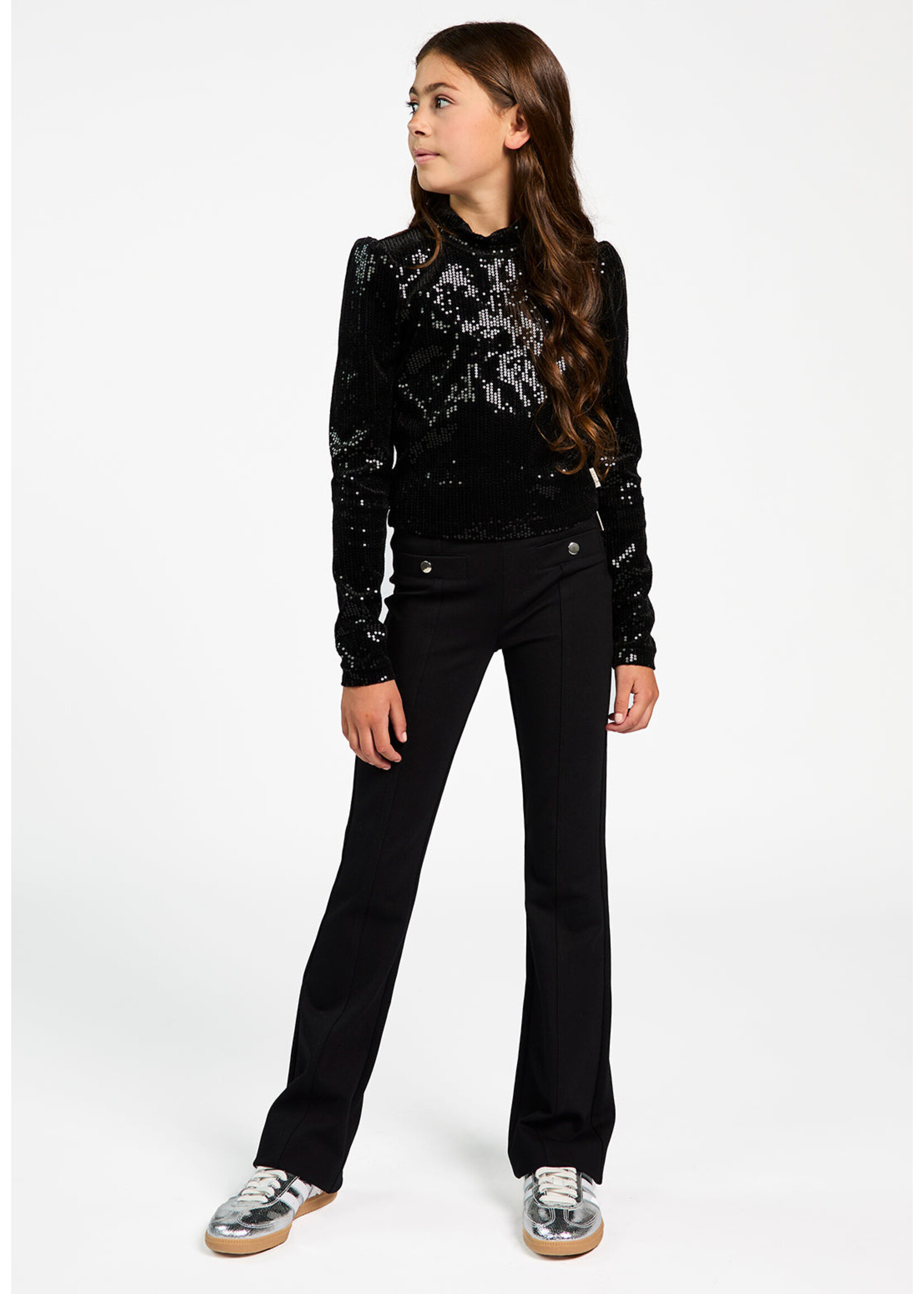 AAIKO Top Ivona cropped - zwart