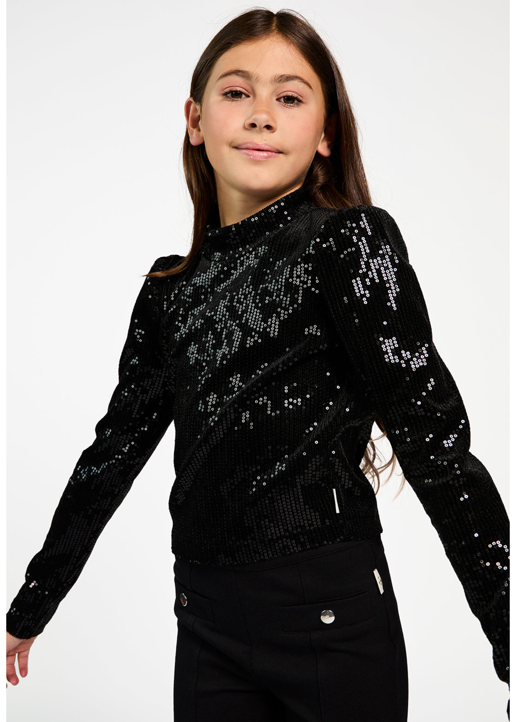 AAIKO Top Ivona cropped - zwart