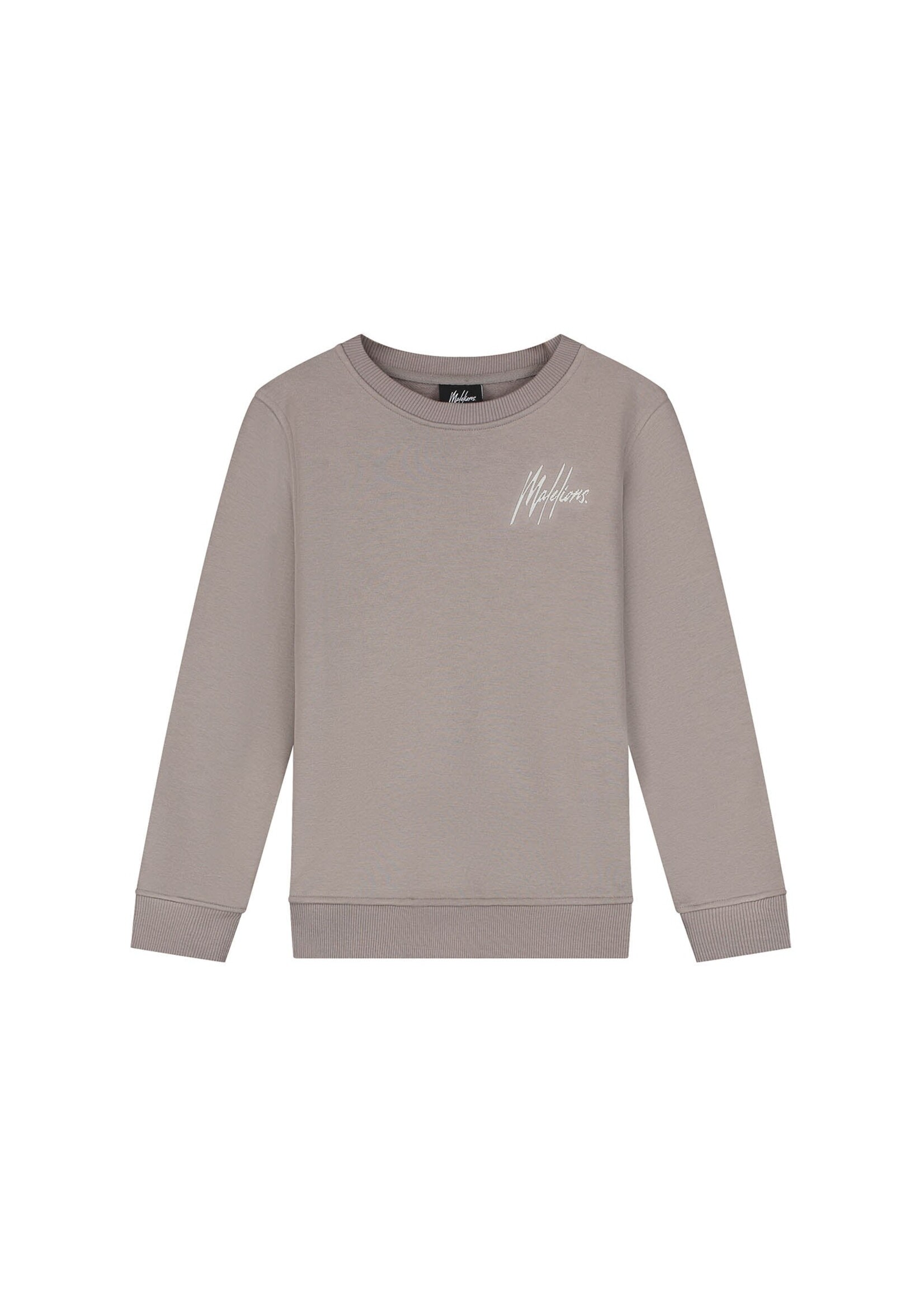 Malelions Sweater Striped Signature Sweater (MJ1-AW25-05 - grijs/bruin