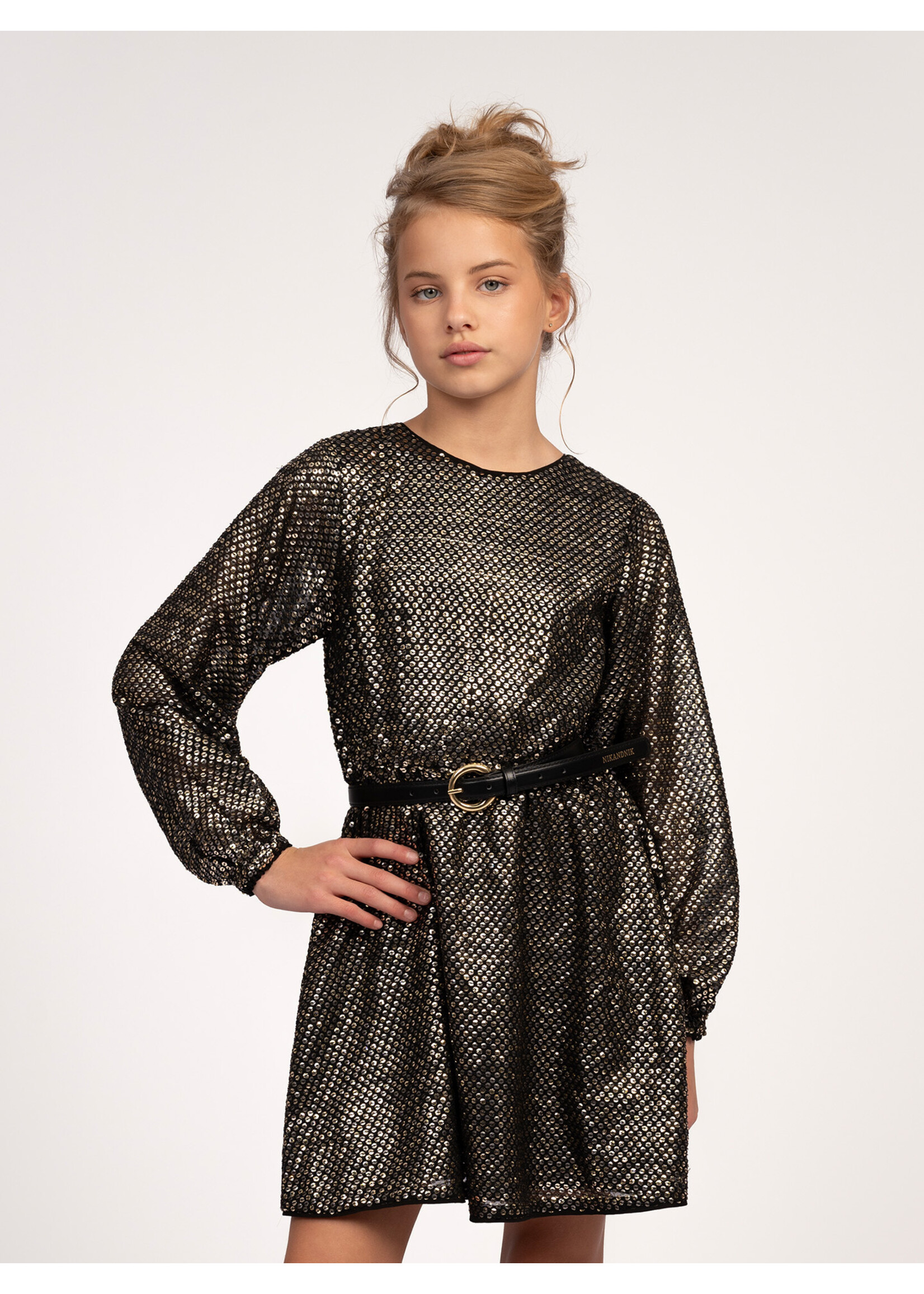 Nik & Nik Jurk Nien  G 5-522 2506 - zwart/champagne