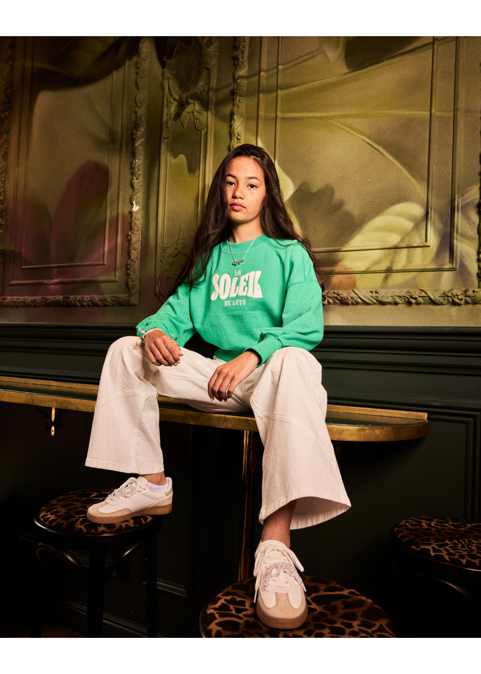 Indian blue jeans Sweater 970636 Soleil - groen