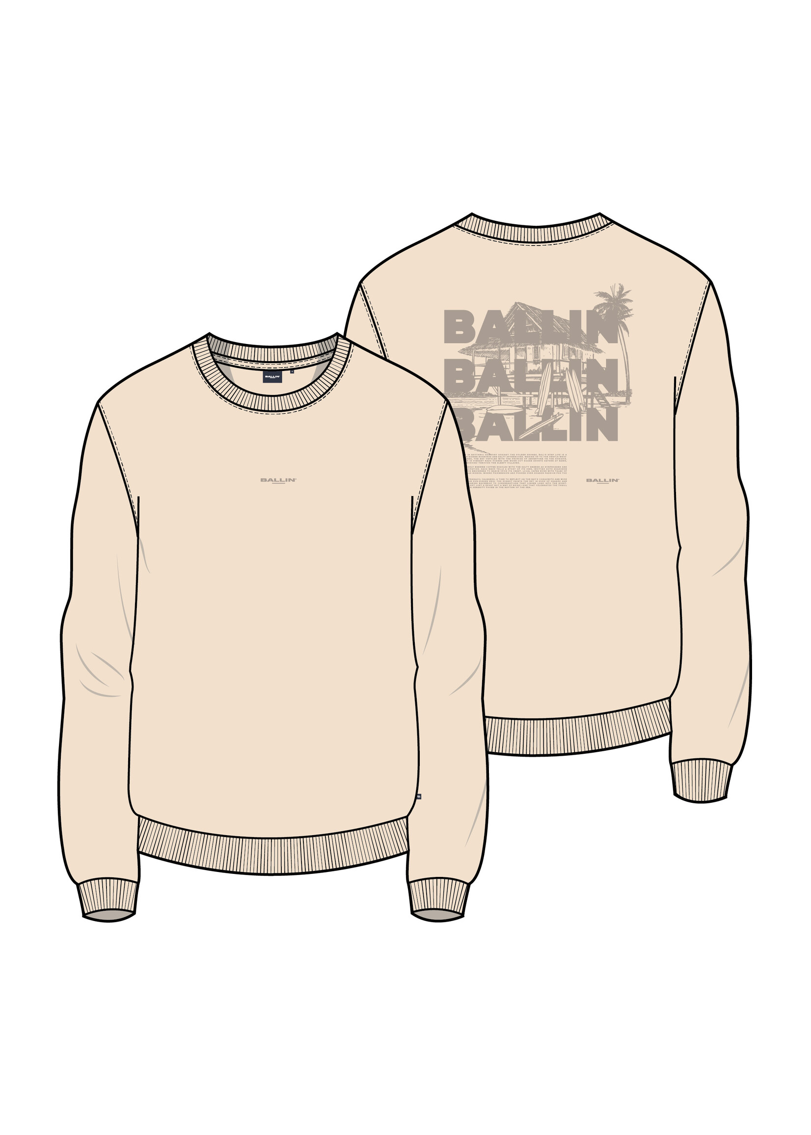 Ballin Sweater Surfers Paradise House Crewneck 26017324 - Ecru